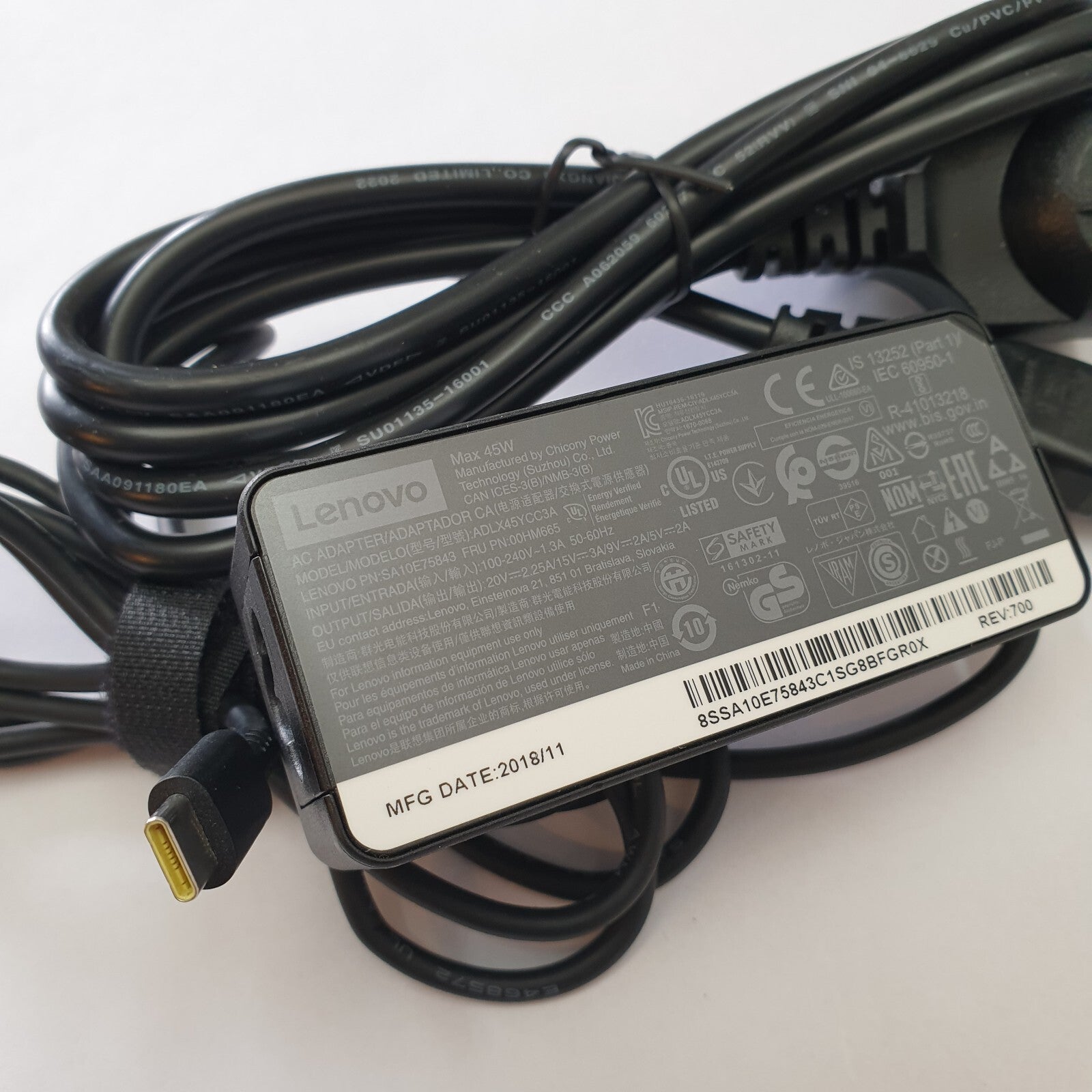 Original Lenovo Netzteil 45W USB C X280 T480 T490 X1 X395 X390 X13 T14 Yoga L13