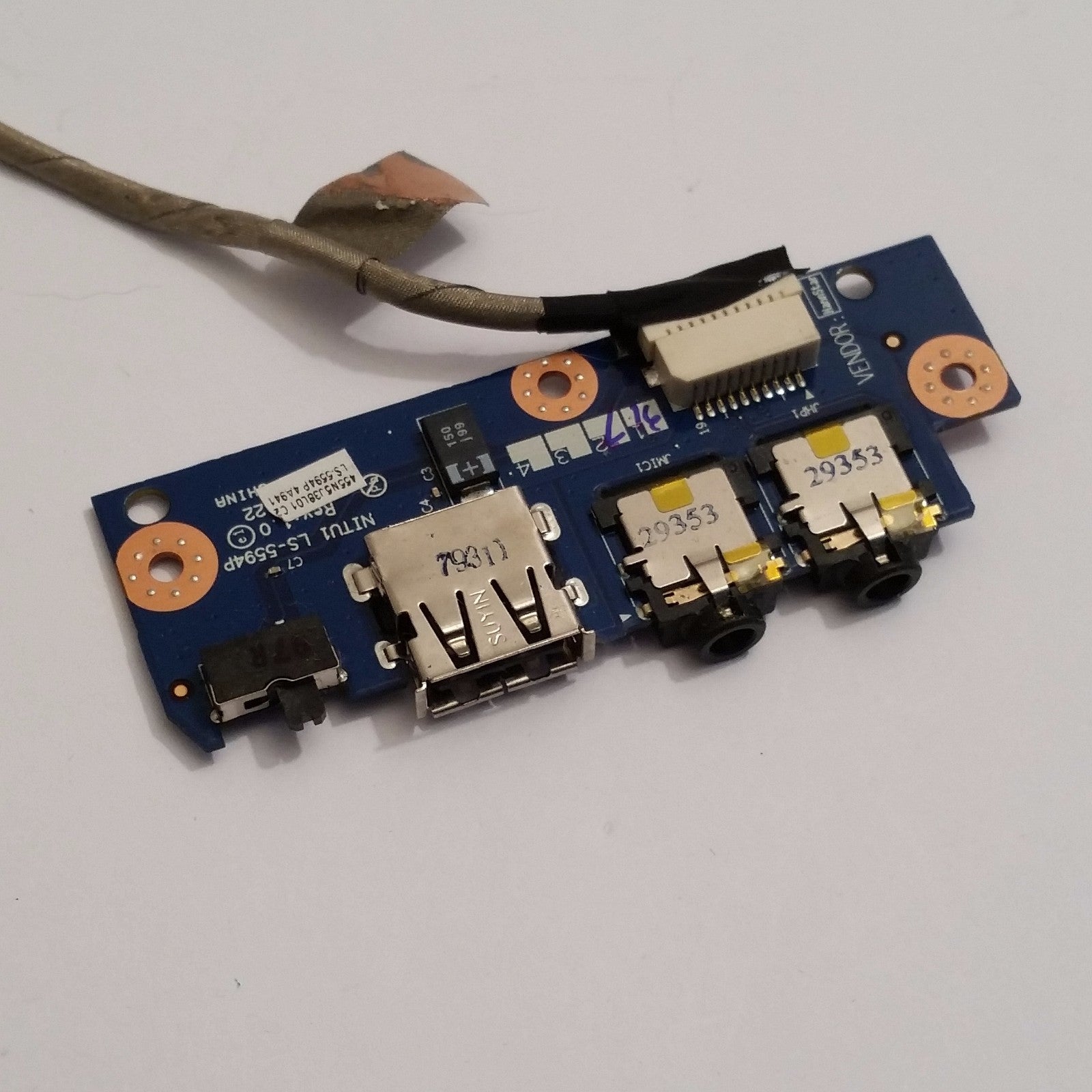Lenovo IdeaPad U450p Audio Sound USB Switch Board Platine mit Kabel
