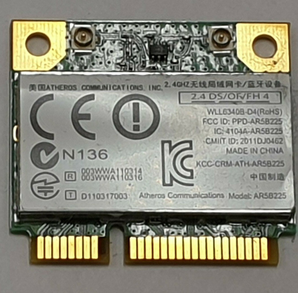 Toshiba Satellite L830 WLAN Karte Wifi Atheros AR5B225 Wireless Modul