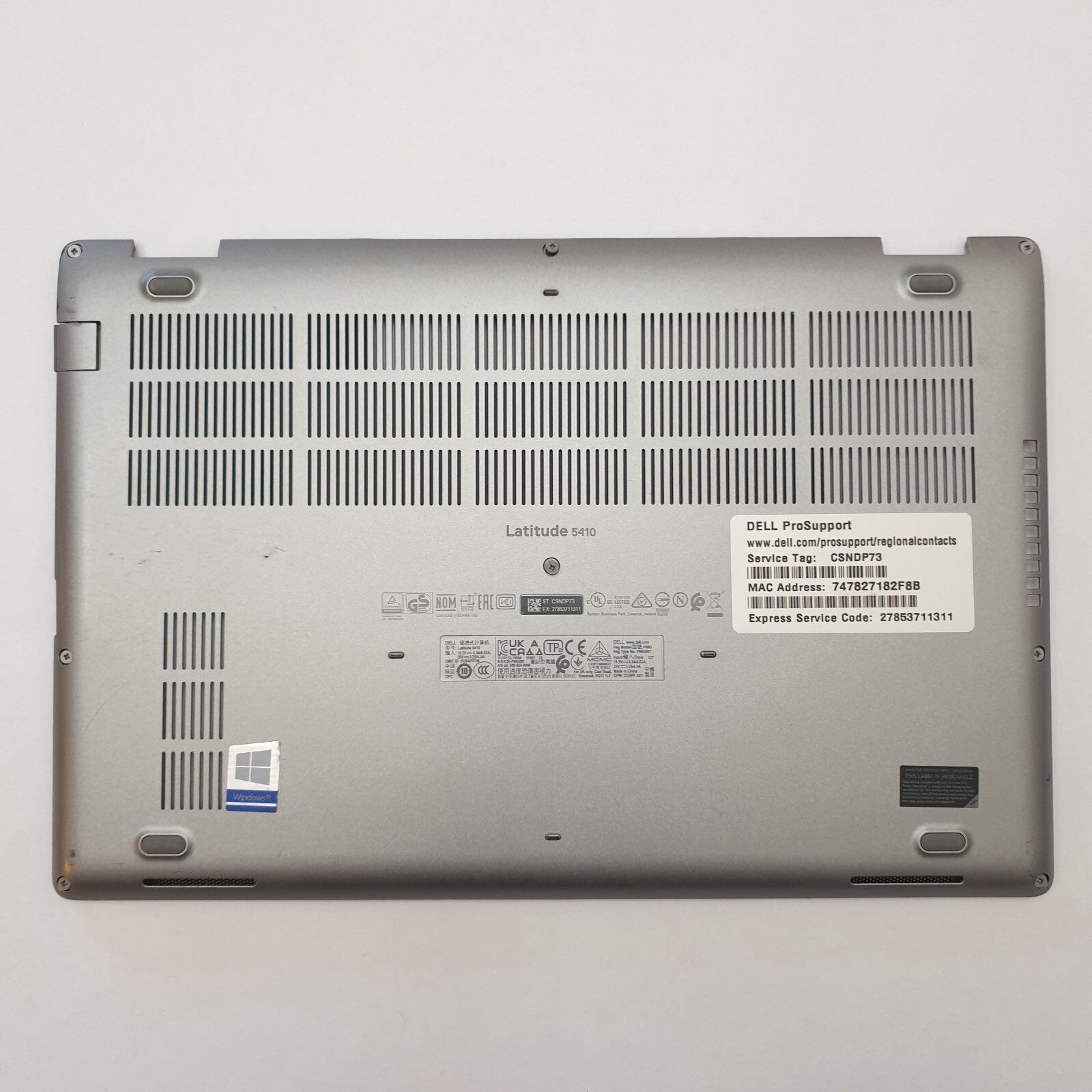 Dell Latitude 5410 Gehäuse Unterschale Unterteil Bottom Base Cover Ersatzteil