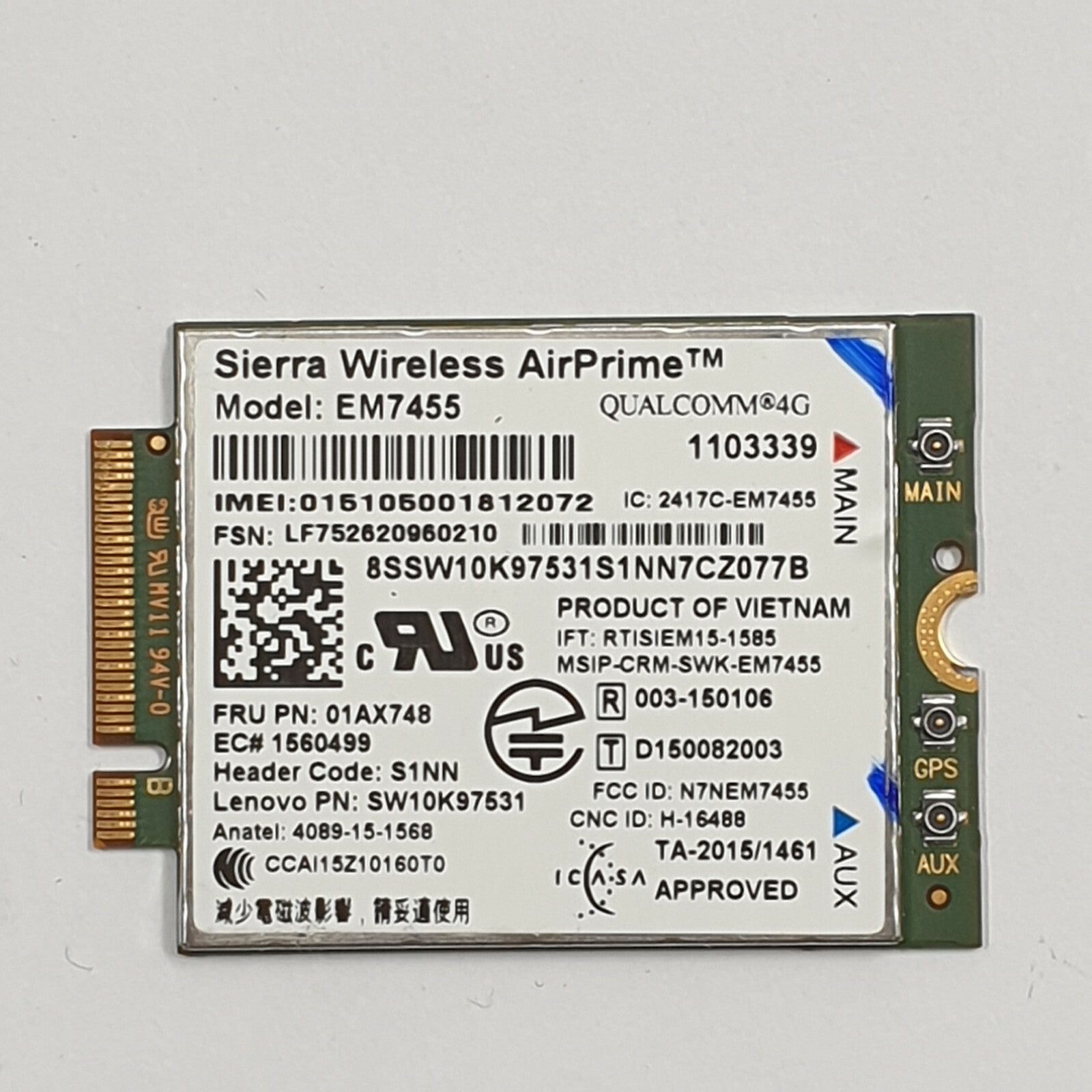 Lenovo ThinkPad X1 Yoga Gen 2 LTE Modul WWAN Karte Sierra Wireless EM7455 4G