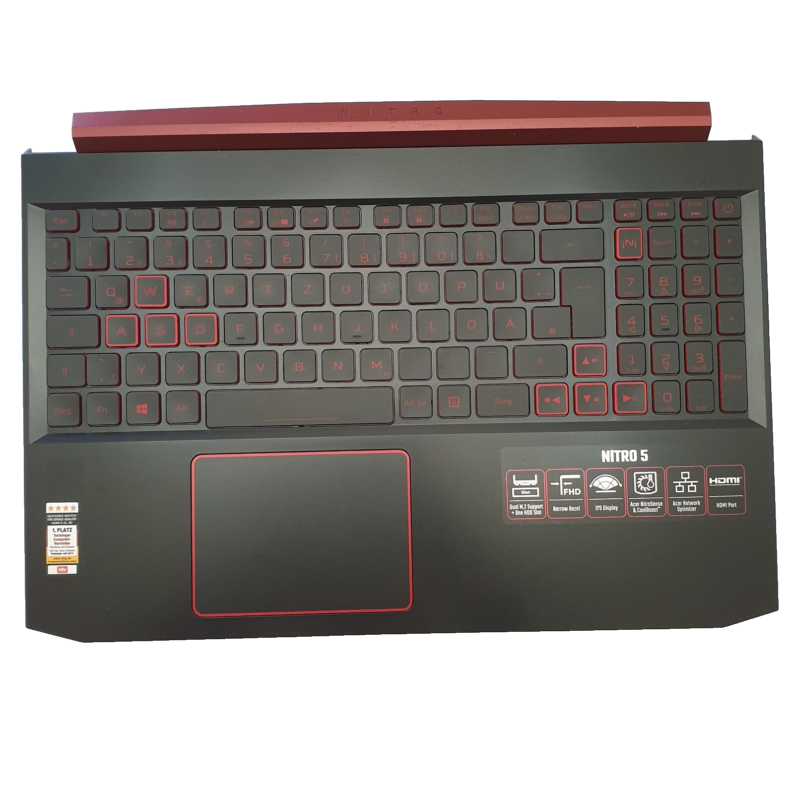 Acer Nitro 5 AN515-XX Palmrest Oberteil DE Tastatur Touchpad Palm Rest Gehäuse