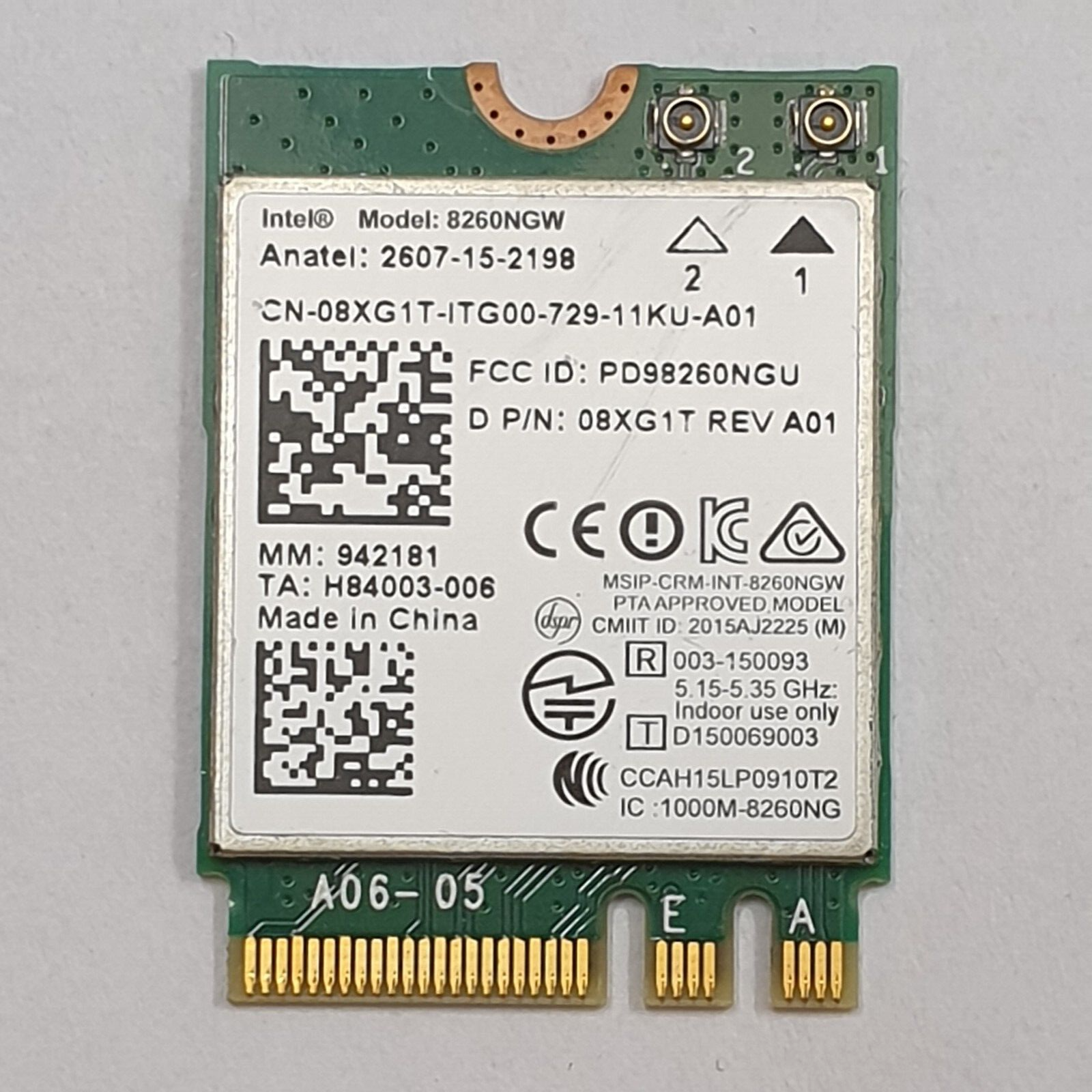 Dell Precision 7510 WLAN Bluetooth Karte Intel 8260NGW Wireless Modul