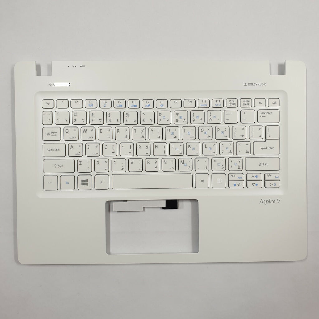 Acer Aspire V3-372 Handauflage Tastatur Arabisch QWERTY Palmrest Keyboard Weiß