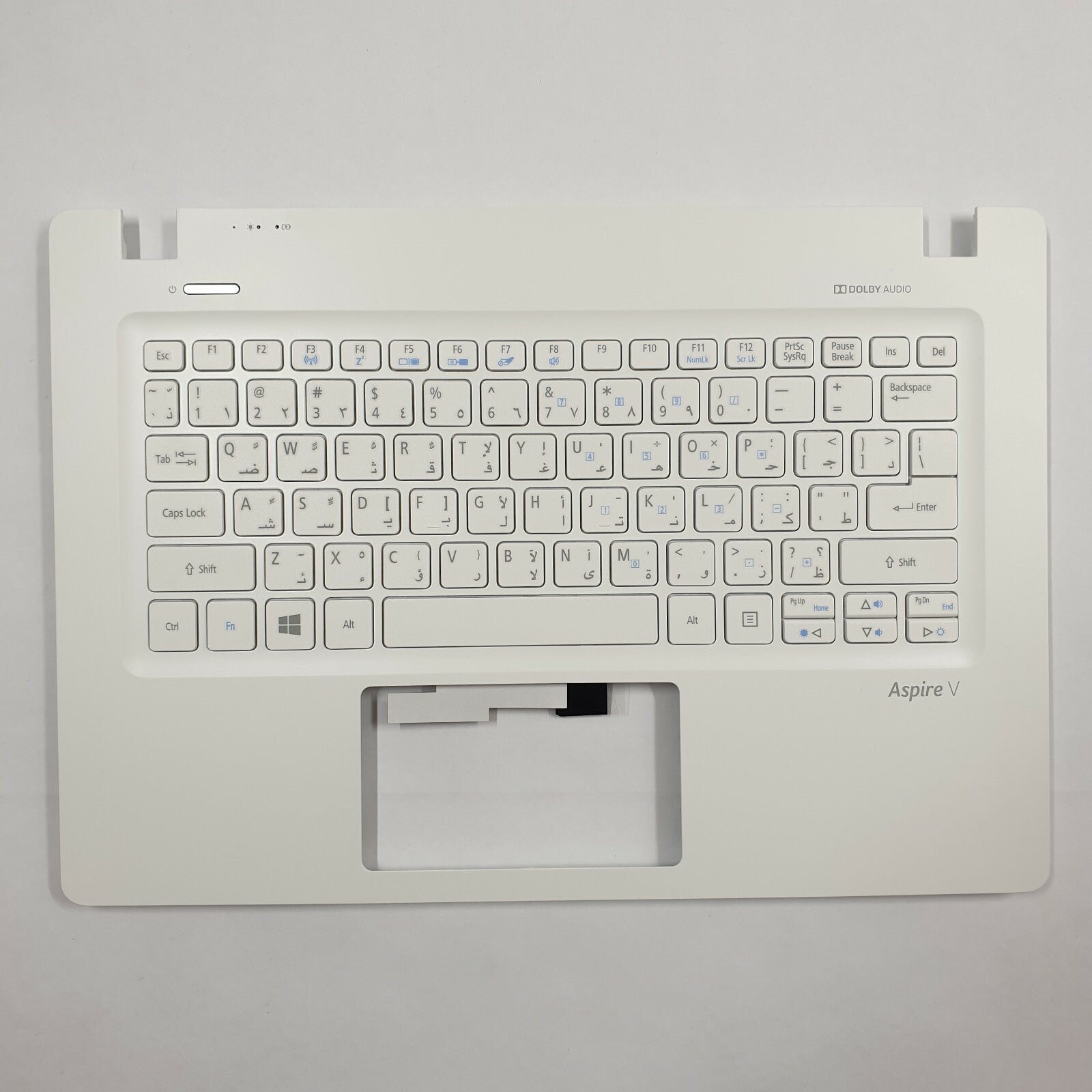 Acer Aspire V3-372 Handauflage Tastatur Arabisch QWERTY Palmrest Keyboard Weiß