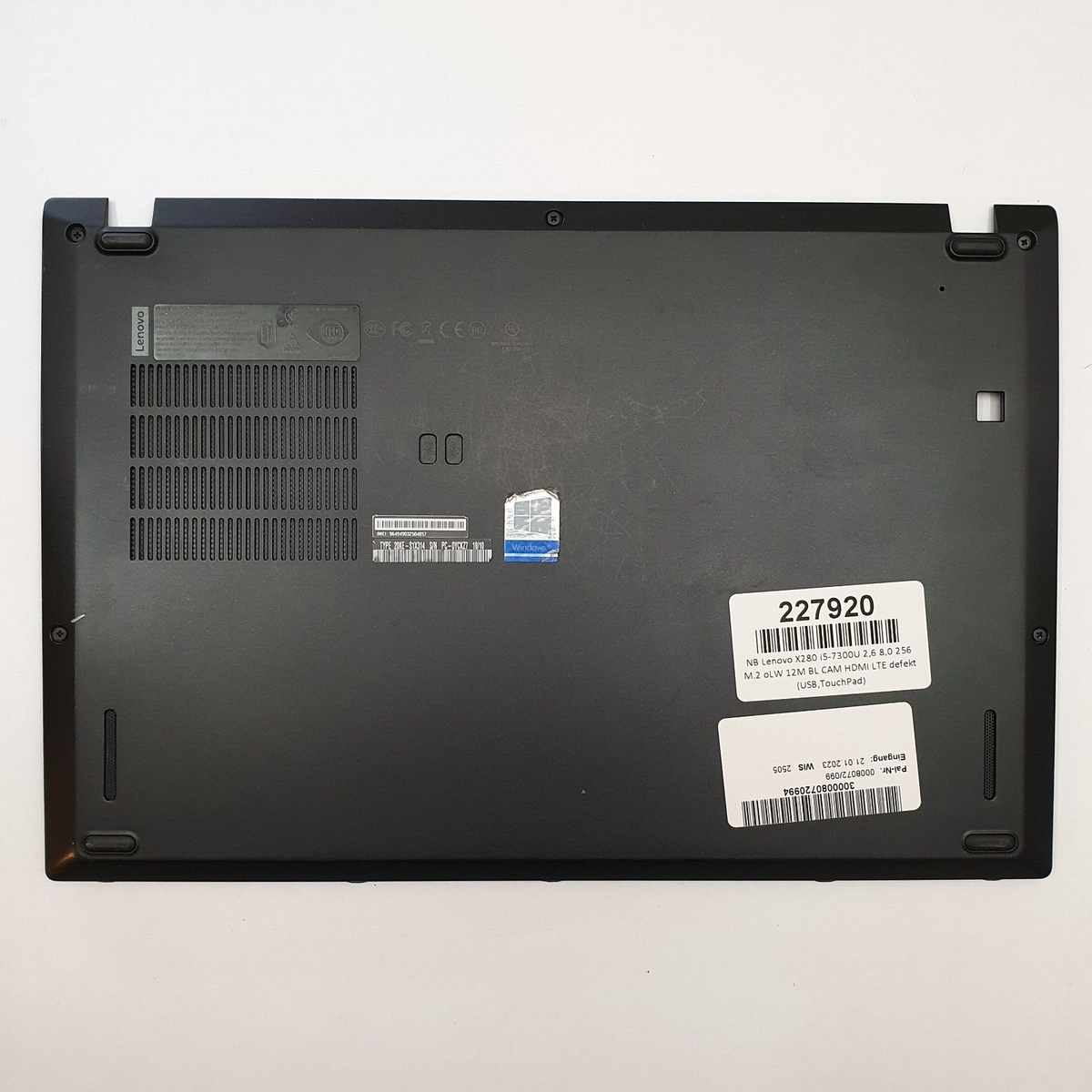 Lenovo ThinkPad X280 Gehäuse Unterschale Unterteil Bottom Base Cover Ersatzteil