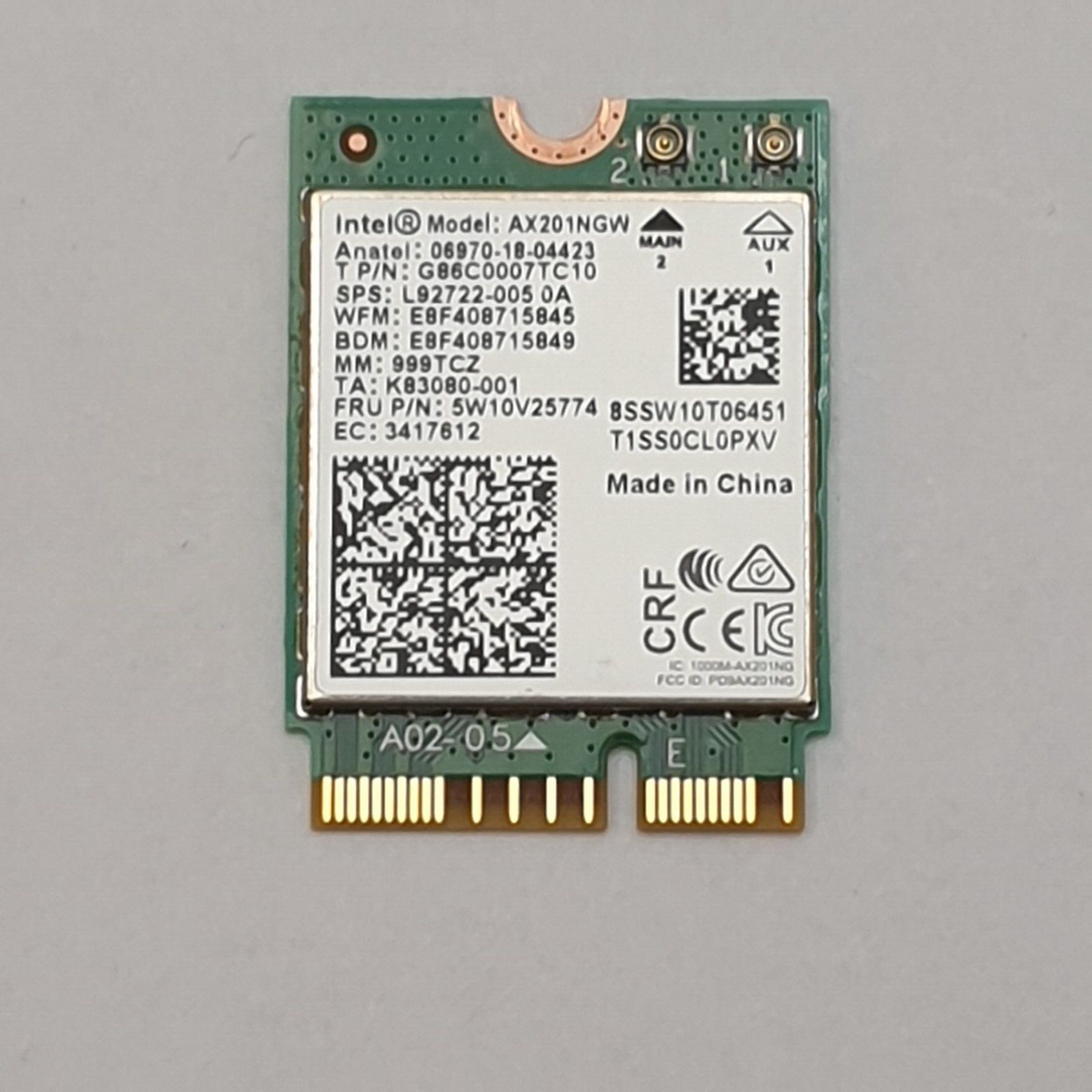 Fujitsu Lifebook U7410 WLAN Karte Wifi Intel AX201NGW WLAN Karte Wifi Modul