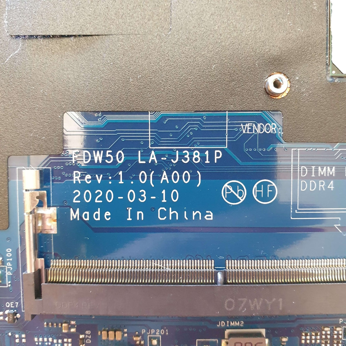 Dell Latitude 5510 Mainboard i7 10610U Motherboard Hauptplatine DDR4