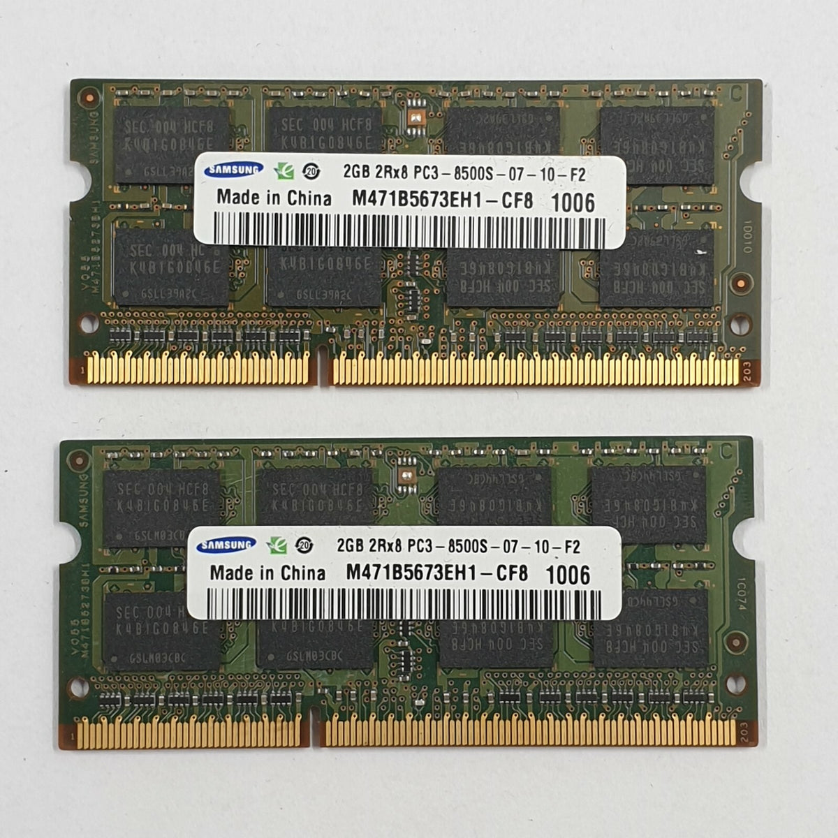 Toshiba Satellite U500 -- 4GB Samsung 4GB DDR3 1066 SODIMM RAM 1x2GB Laptop