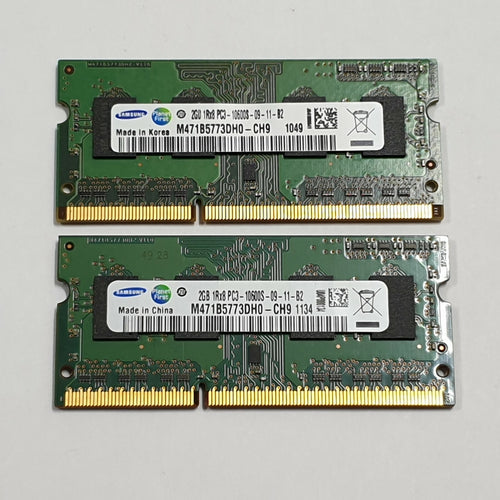 4GB (2x2GB) Samsung 2GB DDR3 1333 SODIMM RAM 1x2GB Laptop Notebook Speicher