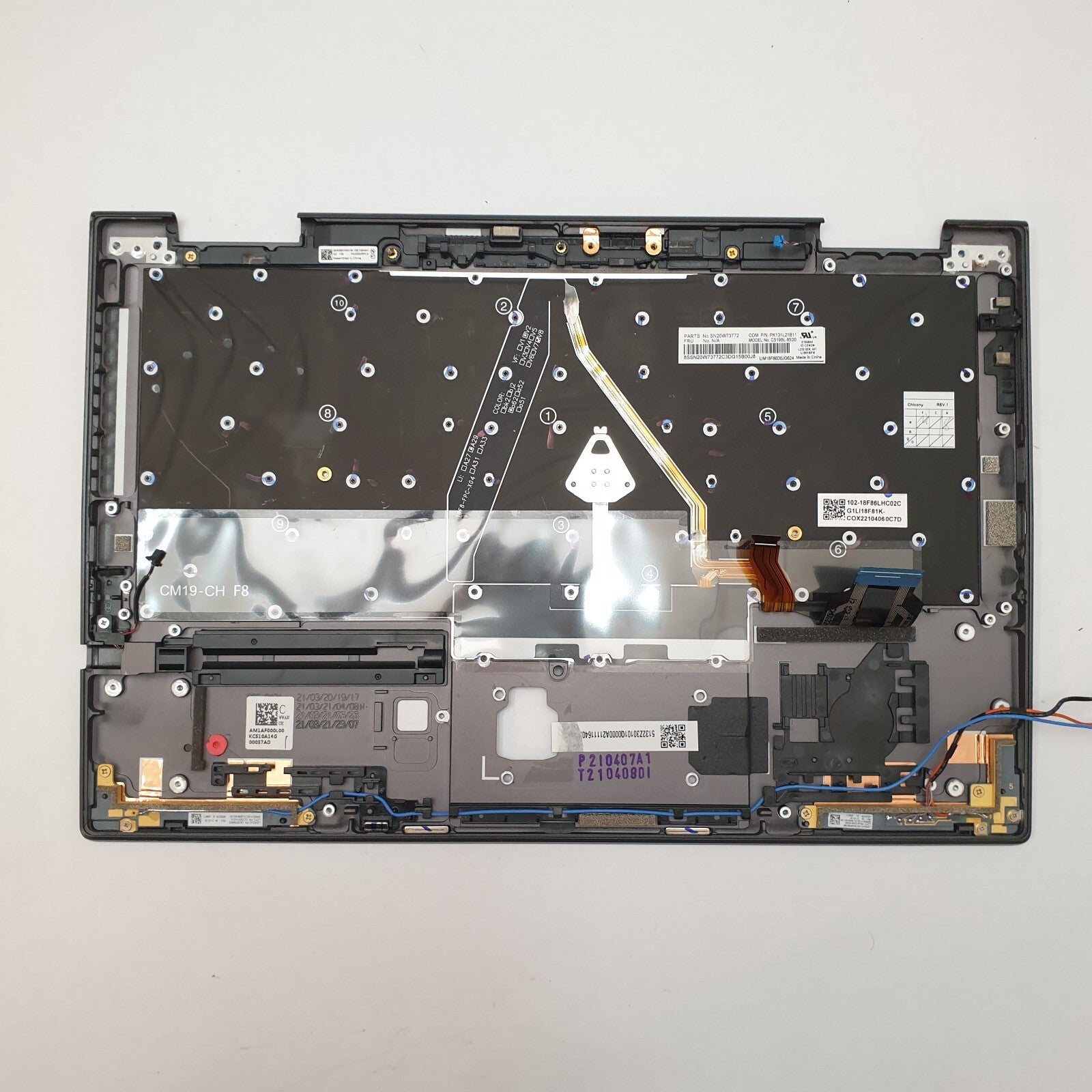 Lenovo ThinkPad X1 Yoga Gen 5 Handauflage Tastatur Deutsch QWERTZ Backlit – Bild 2