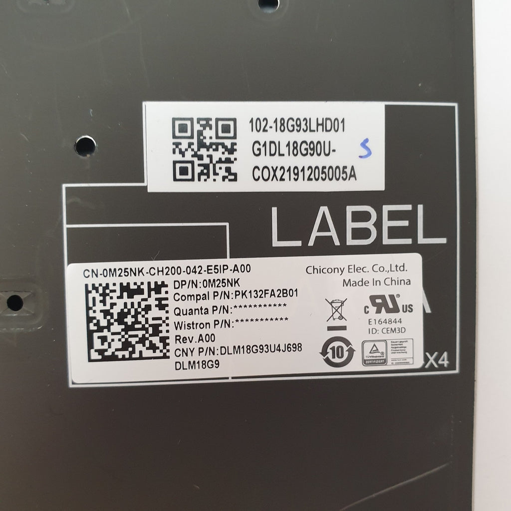 Dell Latitude 5500 Tastatur English (US) QWERTY Keyboard US Backlit