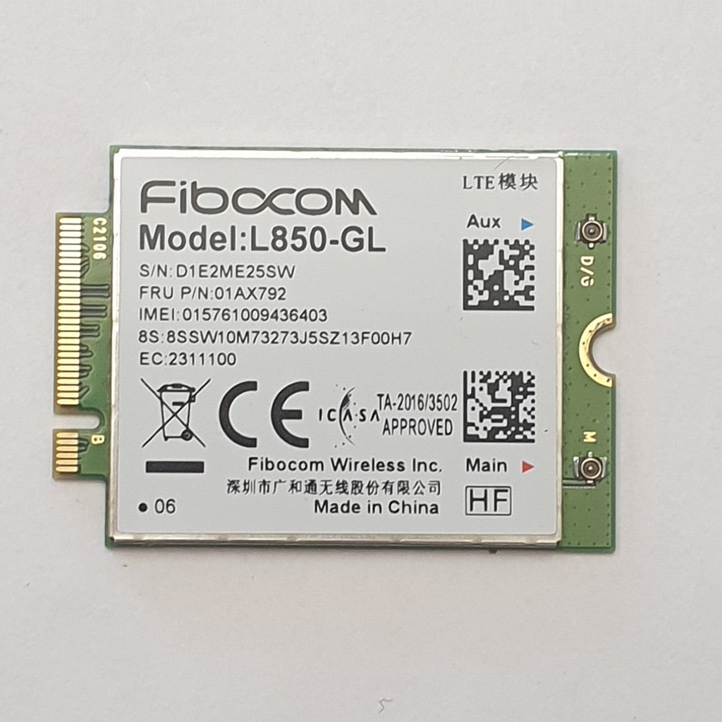 Lenovo ThinkPad T15 Gen 1 G1 Fibocom L850-GL LTE Modul WWAN Karte 4G