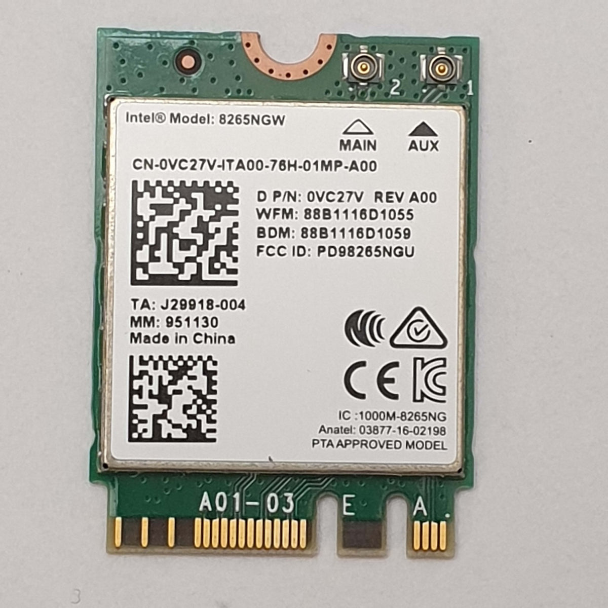 Dell Latitude 5285 Tablet WLAN Karte Wireless Card Modul
