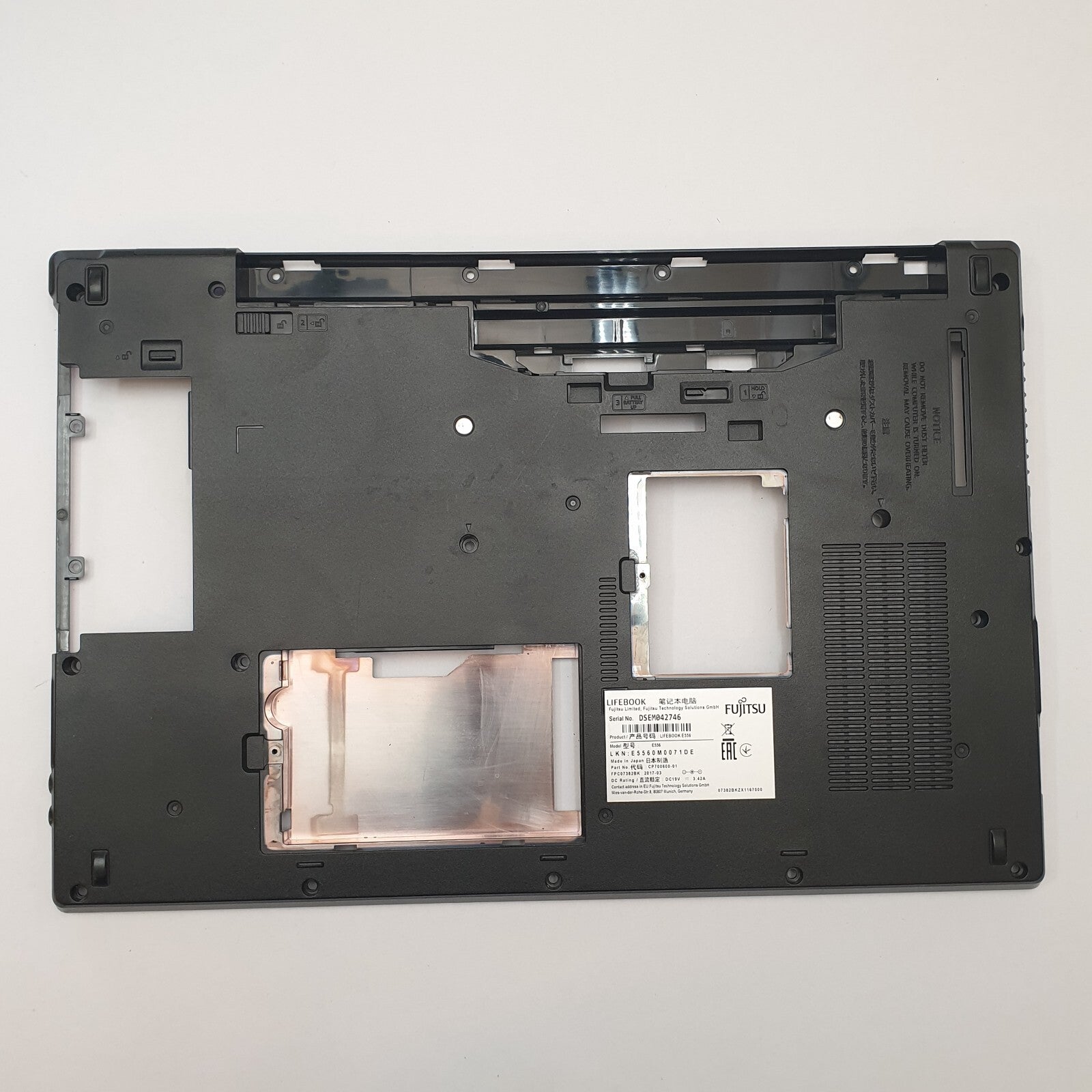 Fujitsu LifeBook E556 Gehäuse Unterschale Unterteil Bottom Base Cover Ersatzteil
