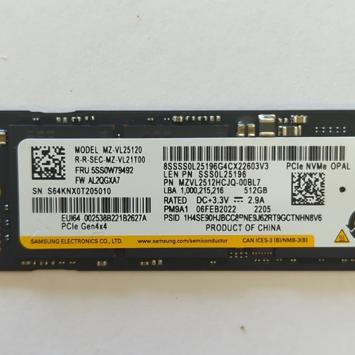 Samsung PM9A1 512GB M.2 SSD 2280 NVMe PCIe Gen4x4 Internes Laufwerk