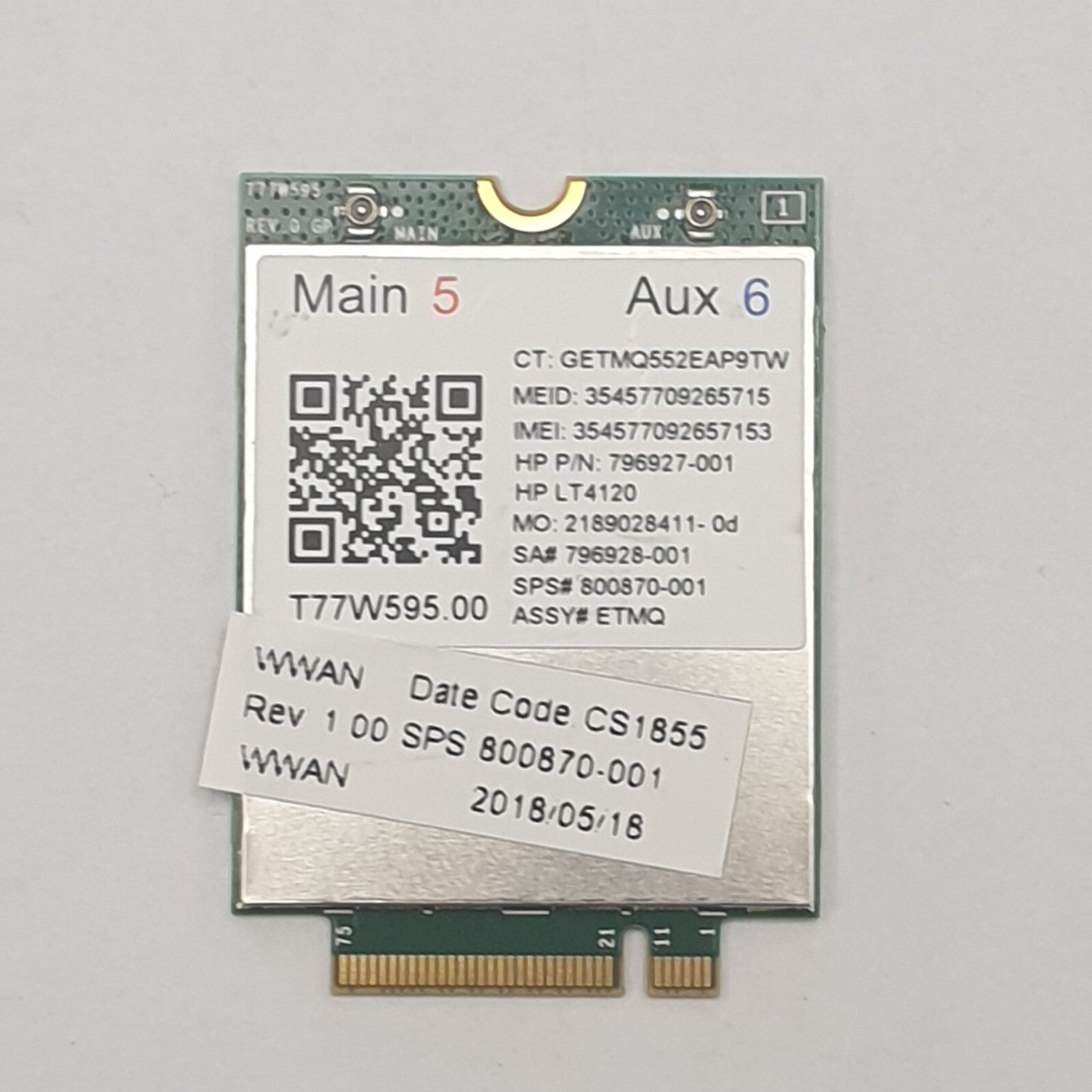 HP EliteBook 820 G4 WWAN Karte 4G Modul LTE Card T77W595.00
