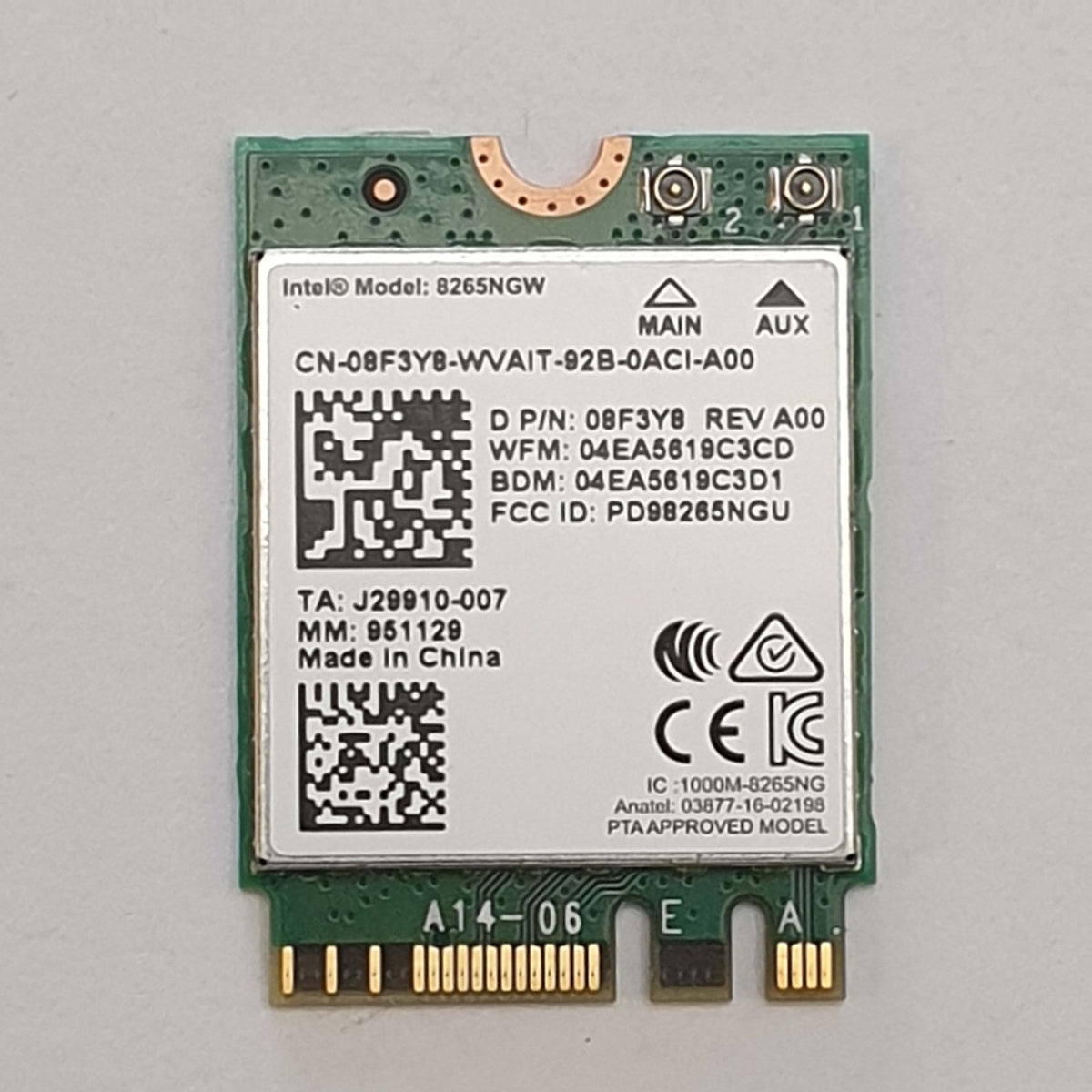Dell Latitude 5580 Intel WLAN Karte WiFi Bluetooth Modul M.2 NGFF