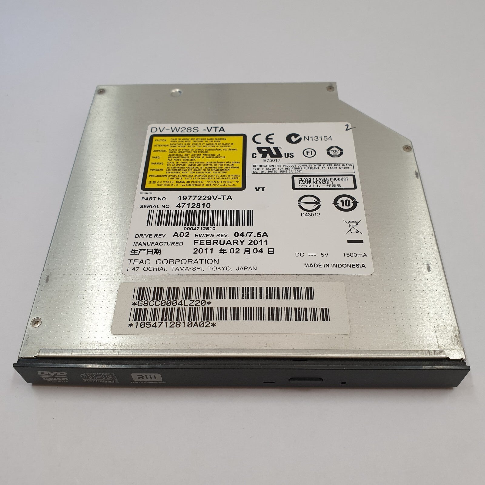 Toshiba Tecra S11 S11-14U DVD Laufwerk mit Blende Brenner Writer Drive SATA
