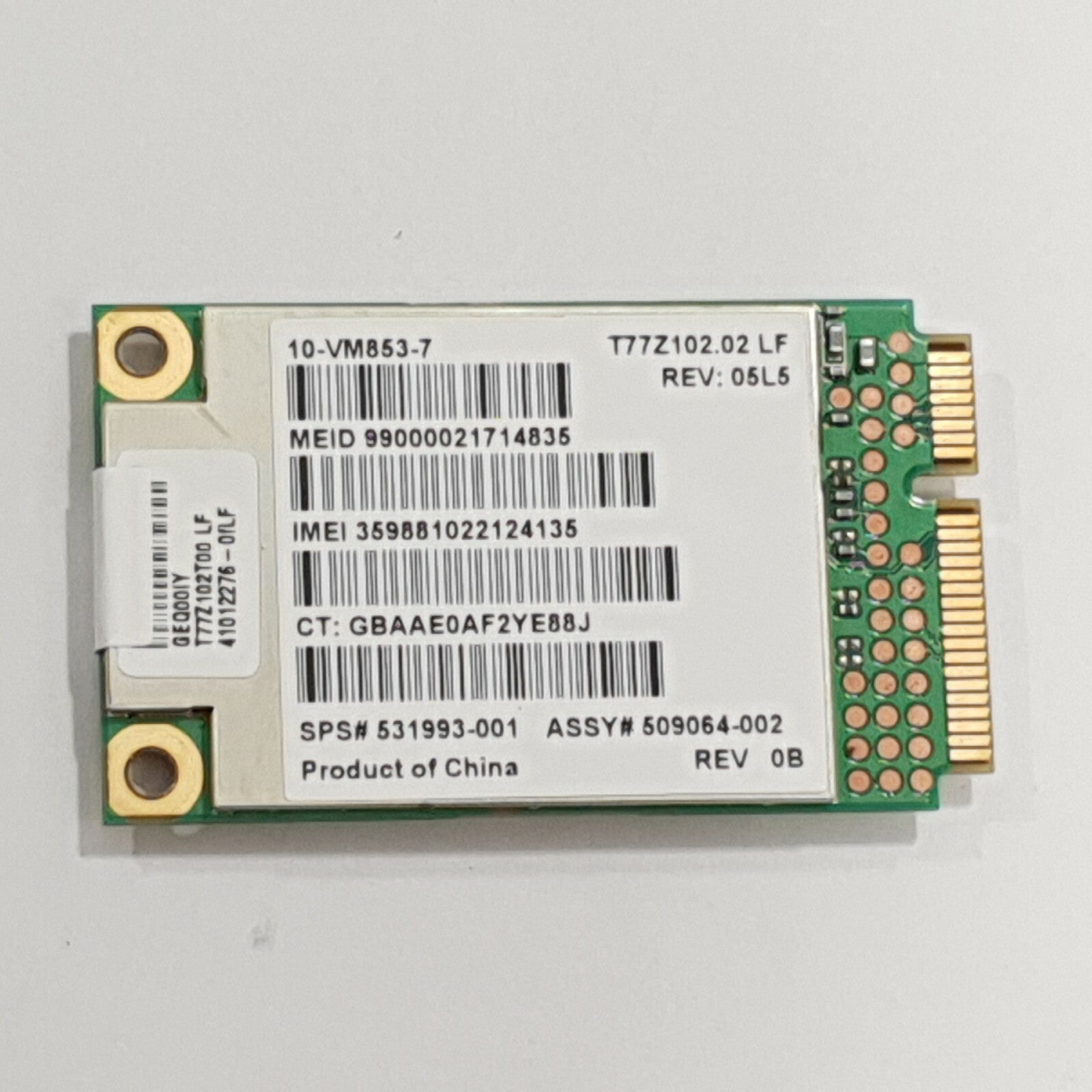 HP ProBook 5310m WWAN Karte 3G UMTS Modul Gobi2000 GPS Mini PCIe – Bild 2