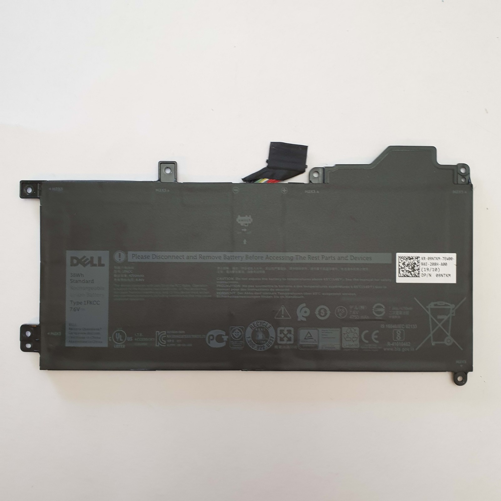 Dell Latitude 7200 2 in 1 Original Akku 4750mAh Battery Pack 3.8V 38Wh