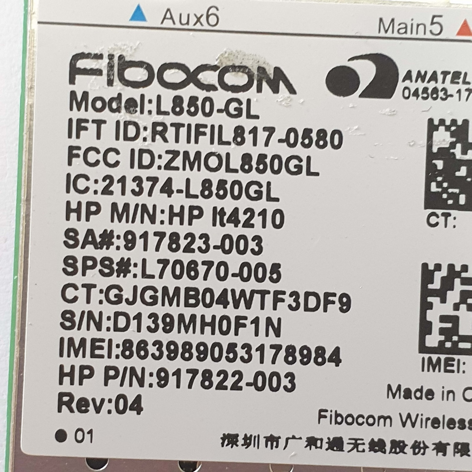 HP ProBook 450 G8 LTE WWAN Modul L860-GL L70670-006 4G Karte Fibocom Card – Bild 3