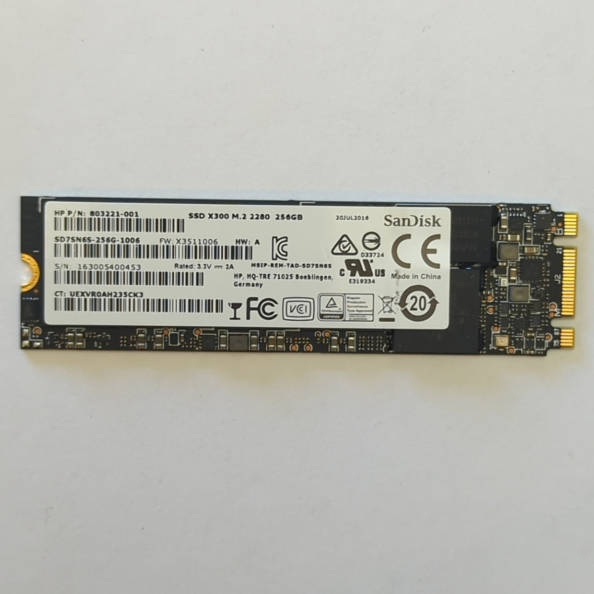 SanDisk X300 256GB M.2 2280 SATA SSD Festplatte 256 GB