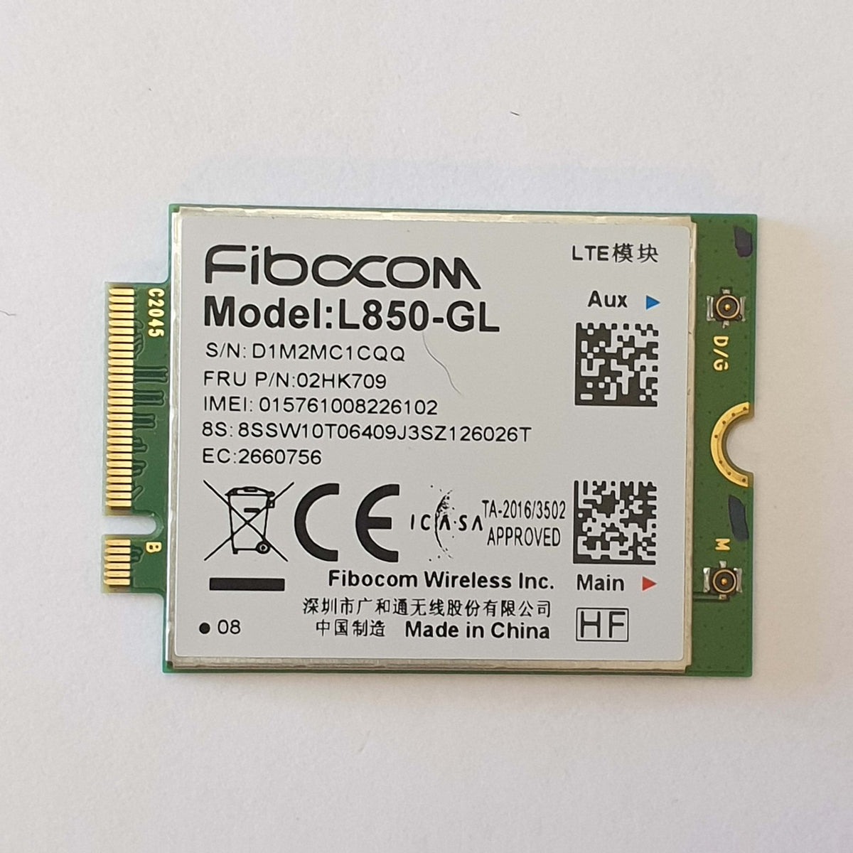 Lenovo ThinkPad X1 Carbon Gen 8 G8 Fibocom LTE WWAN Modul Karte