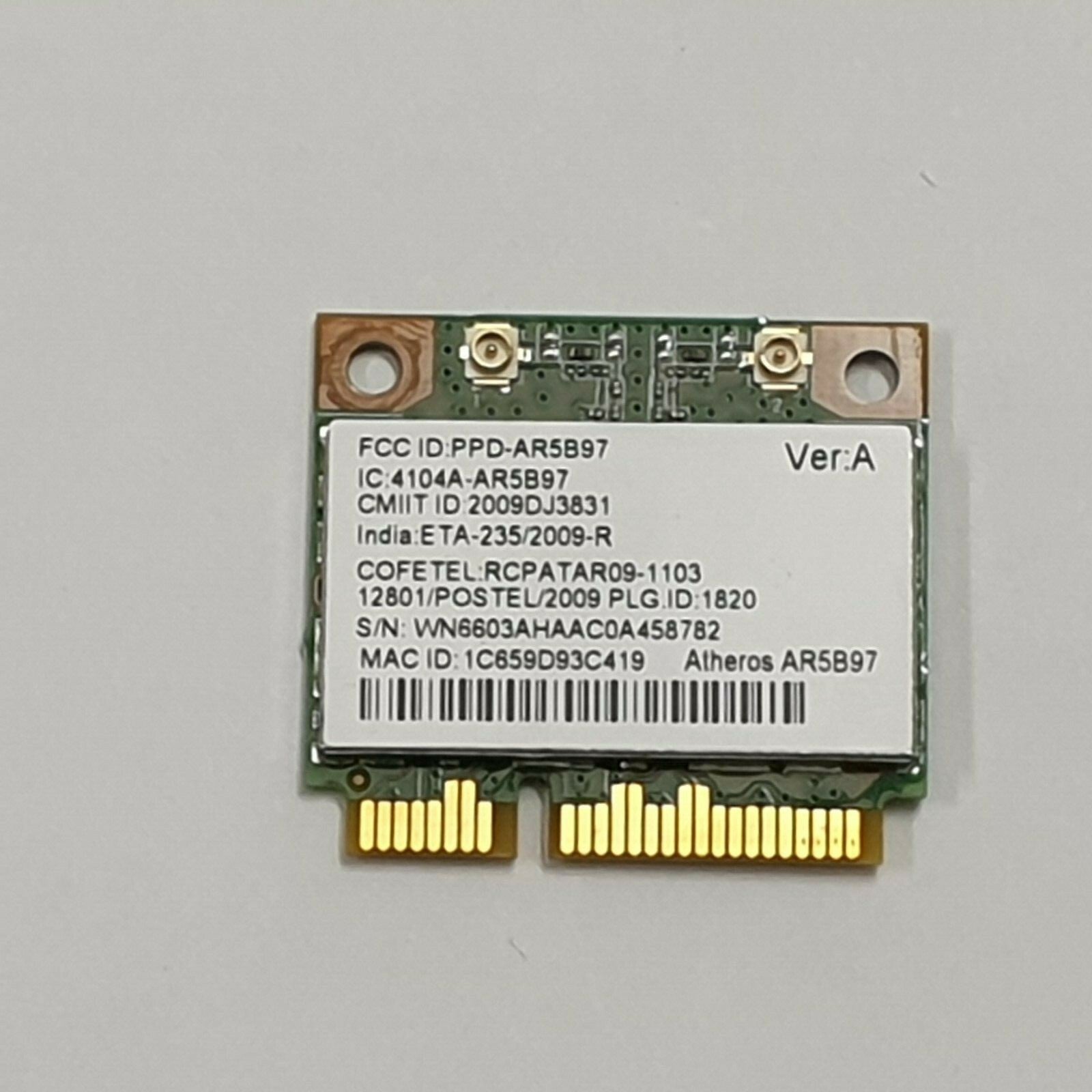 Packard Bell Easynote TK81 WLAN Karte Atheros AR5B97 Wireless WiFi Modul
