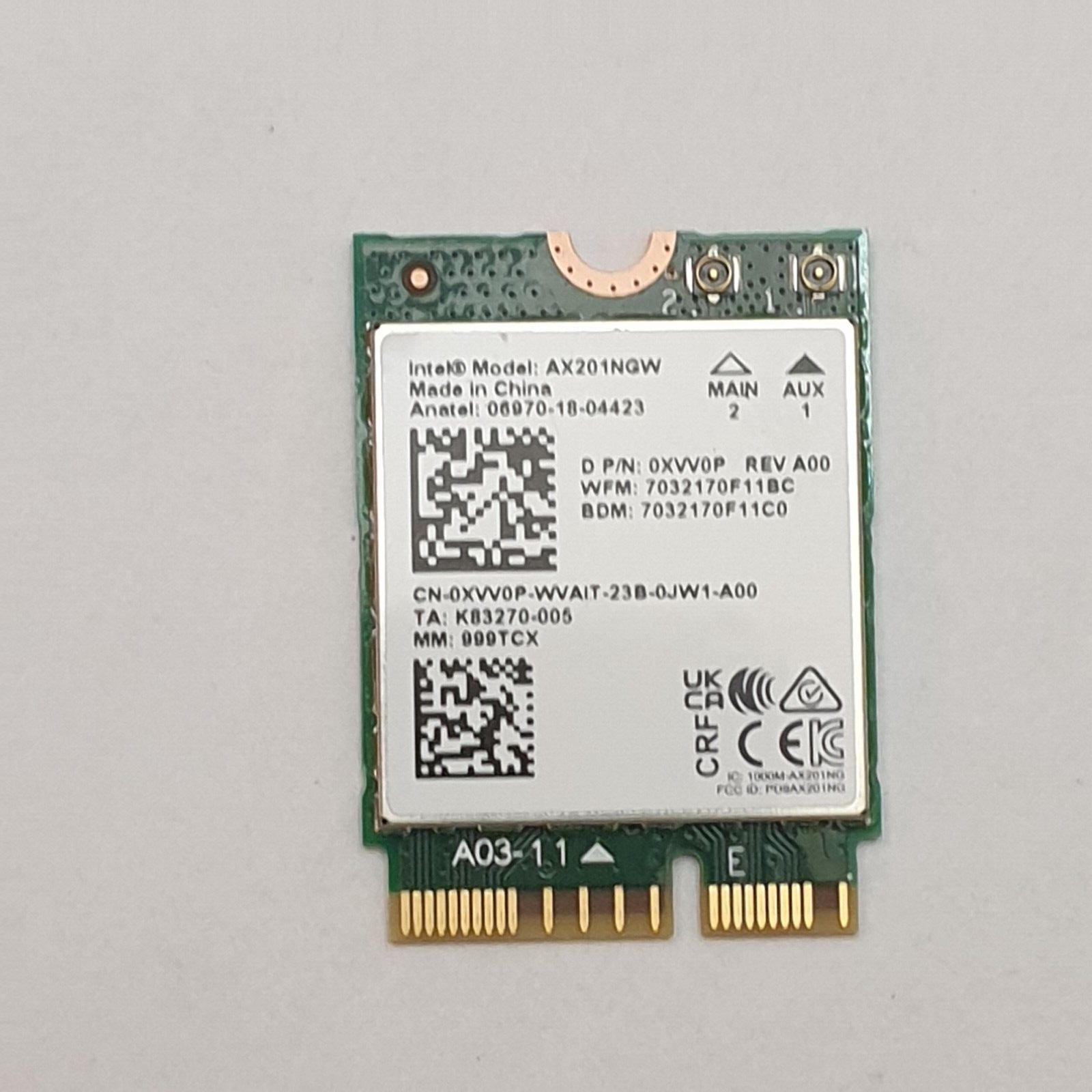 Dell Latitude 5320 WLAN Karte Wifi Intel AX201NGW WLAN Karte WiFi Modul