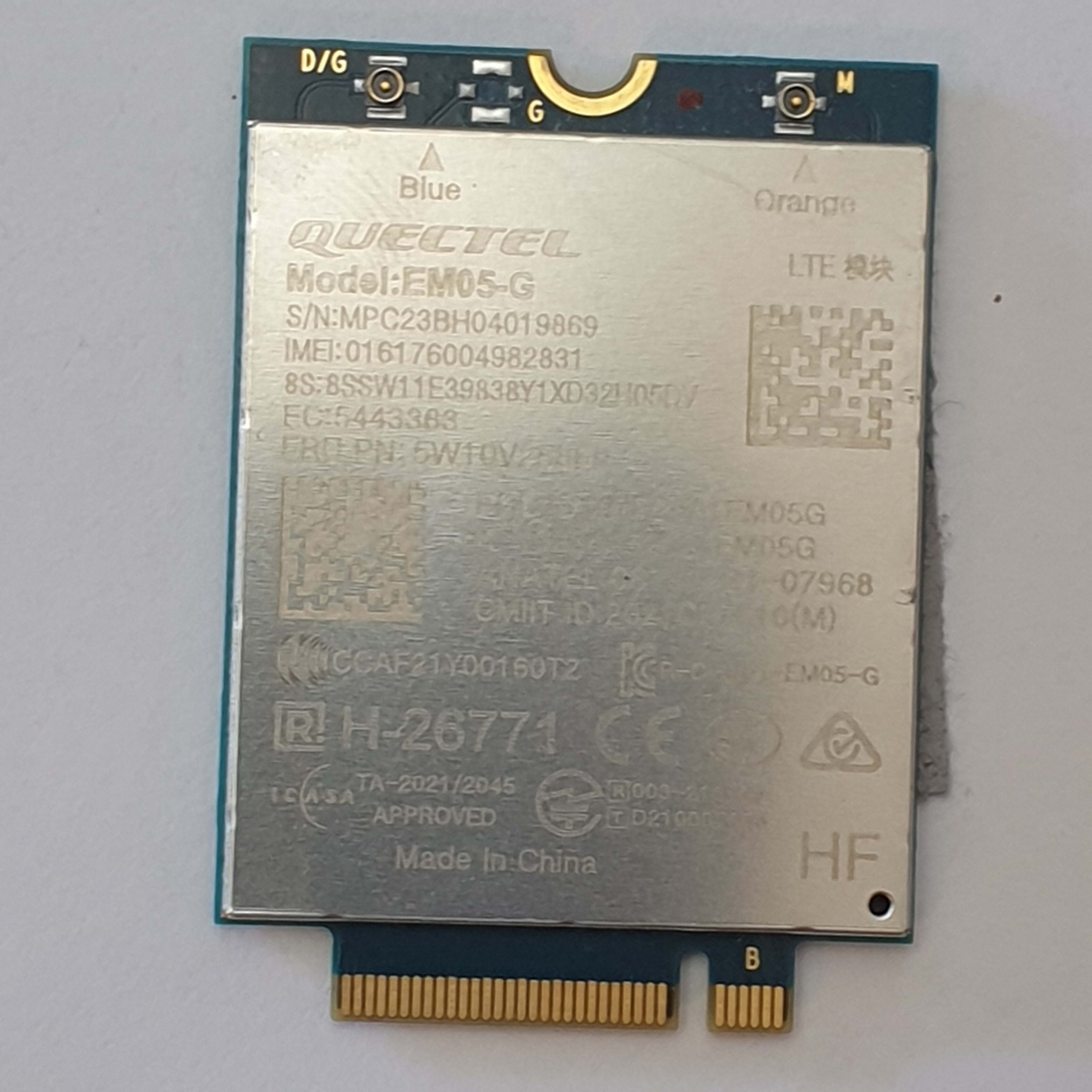Lenovo ThinkPad X13 Yoga G3 WWAN LTE Karte Modul Quectel M.2