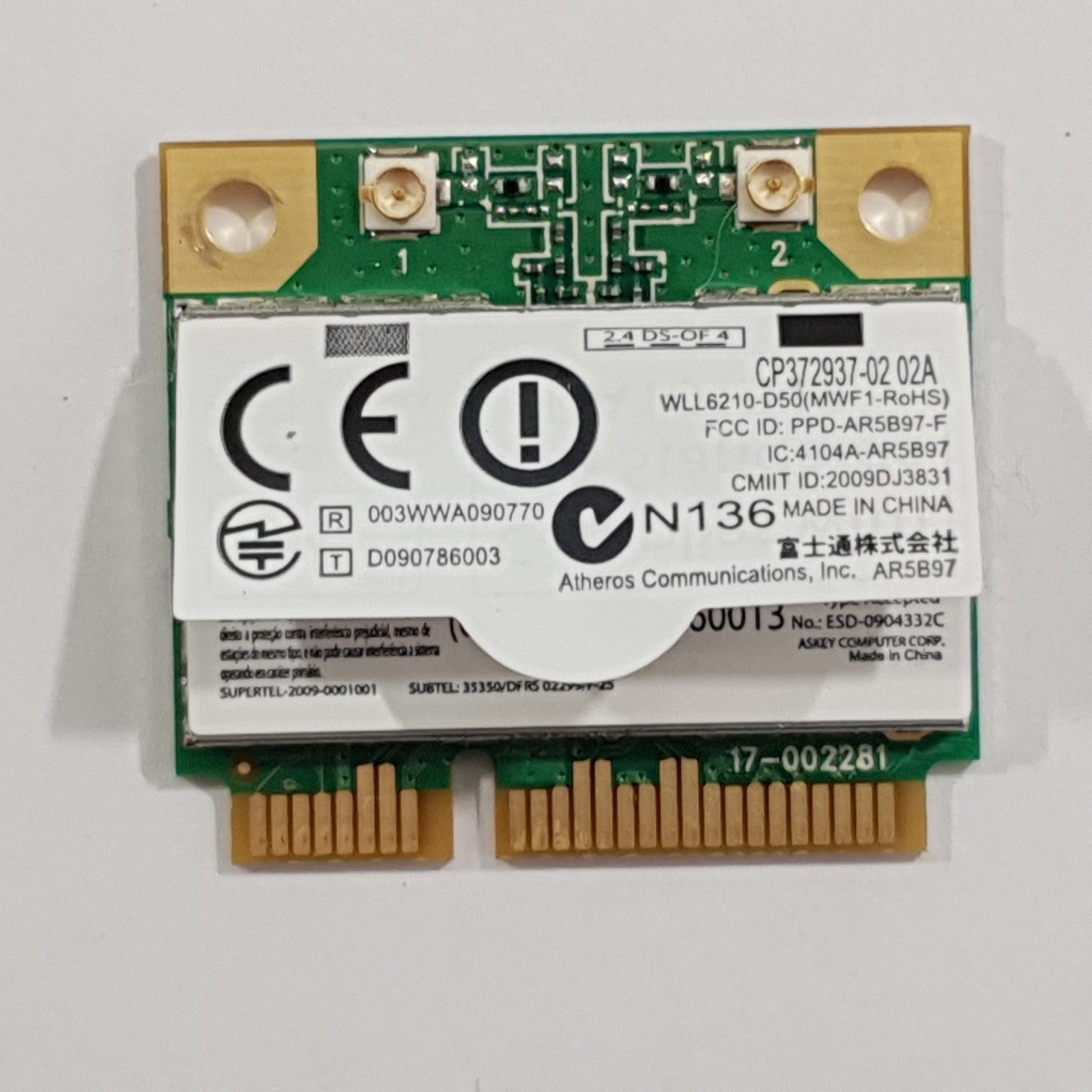 Fujitsu LifeBook T901 WLAN Karte Wifi Modul Atheros AR5B97