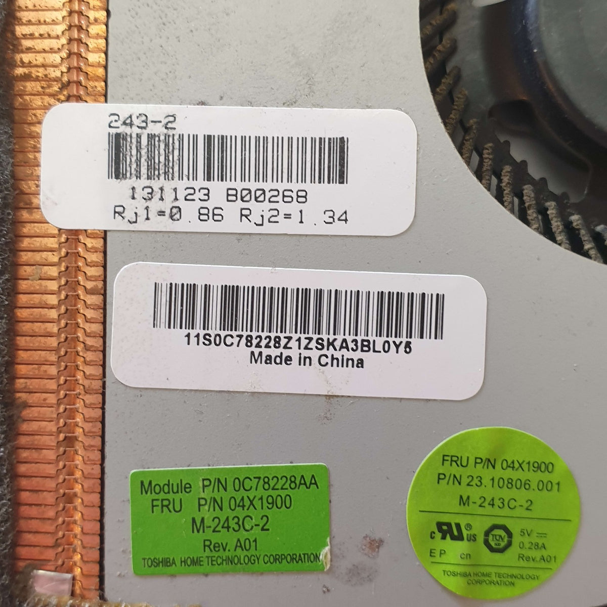 Lenovo ThinkPad T540p CPU GPU Kühler Lüfter Fan Heatsink Wärmeleitpaste 04X1900