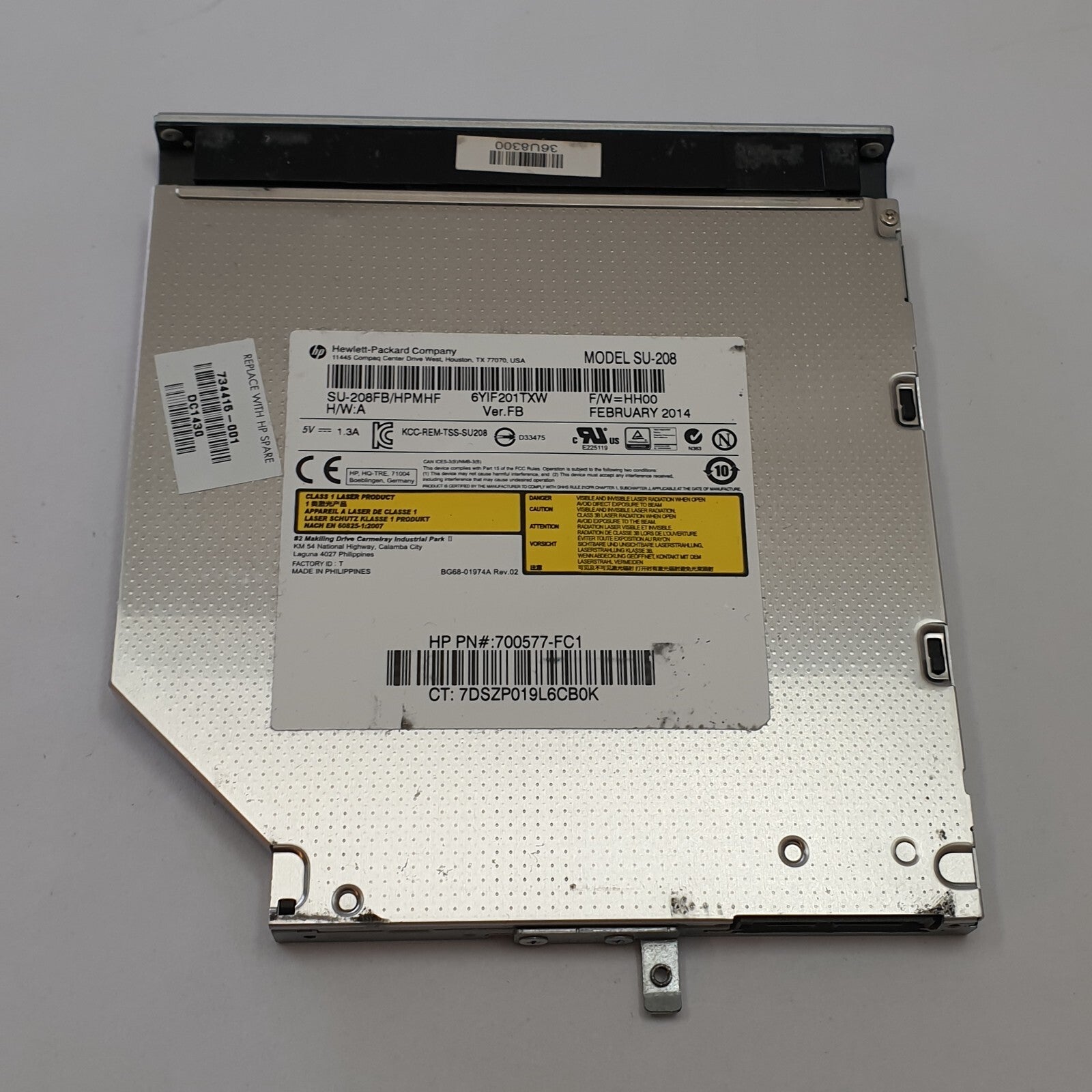 HP Pavilion 14-n2 DVD Laufwerk CD RW Brenner Laufwerk Optical Drive SU-208 – Bild 2