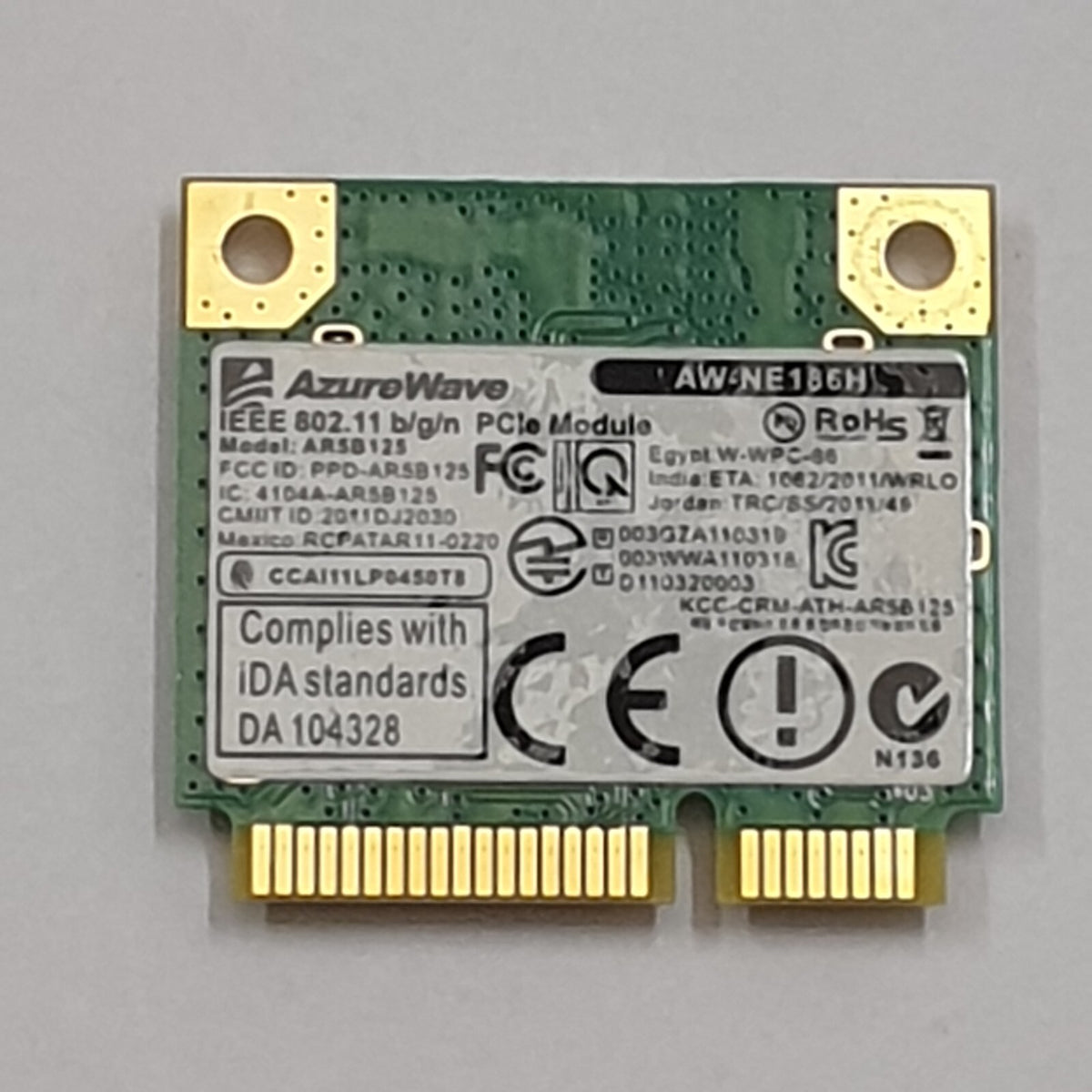Asus X202E WLAN Karte Wifi Card AzureWave AW-NE186H AR5B125 Wireless Modul