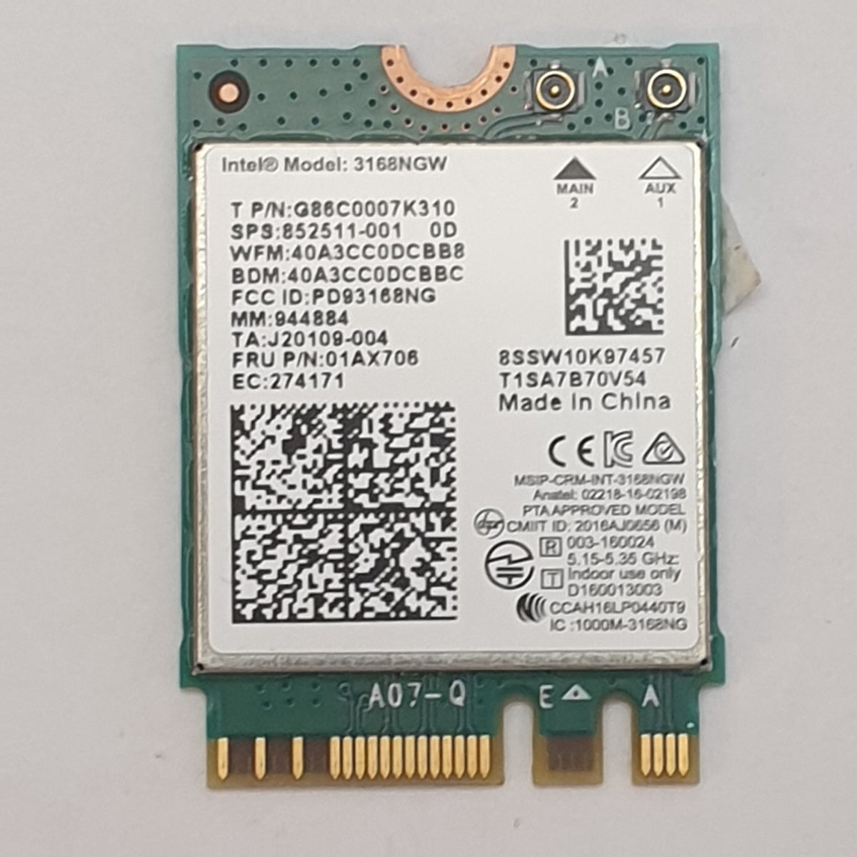 HP 255 G6 WLAN Karte Intel 3168NGW Wireless Modul WiFi Card