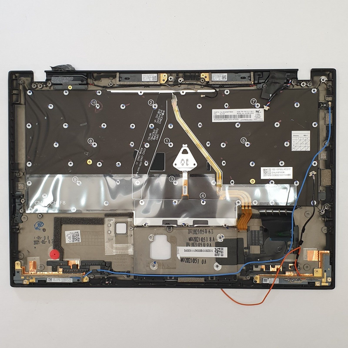 Lenovo ThinkPad X1 Carbon Gen 8 Handauflage Tastatur DE QWERTZ Palmrest Backlit