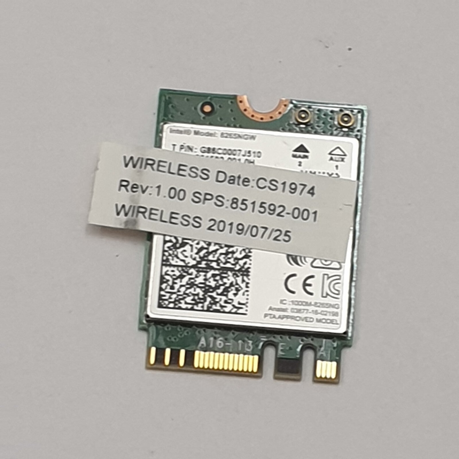 WLAN Karte 8265NGW 851592-001 WiFi Card Intel 8265NGW 851592-001 WiFi Card