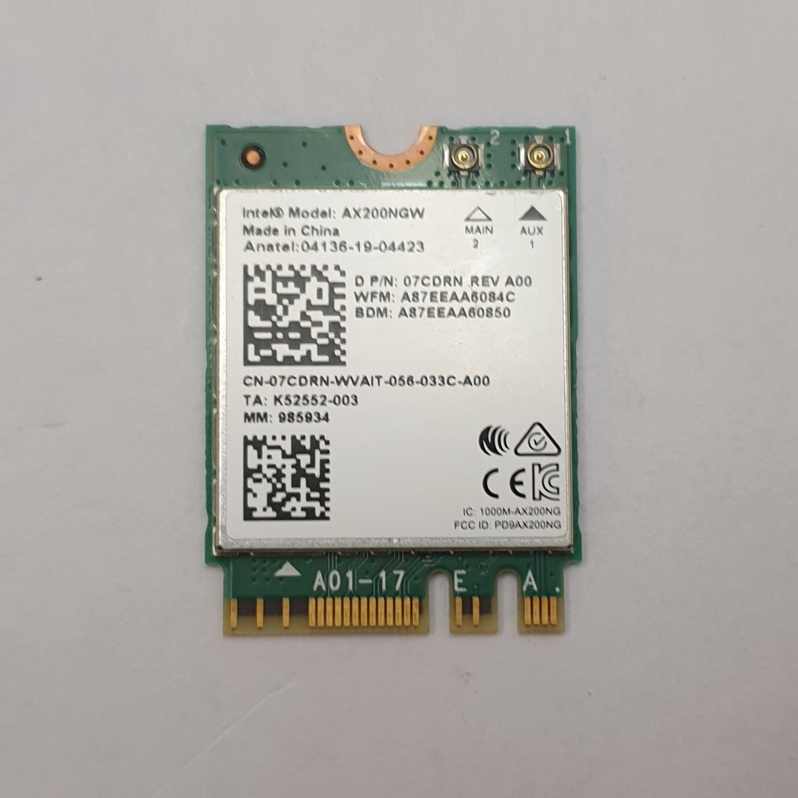 Dell Latitude 5401 WLAN Karte Wifi Intel AX200NGW M.2 Wireless Card