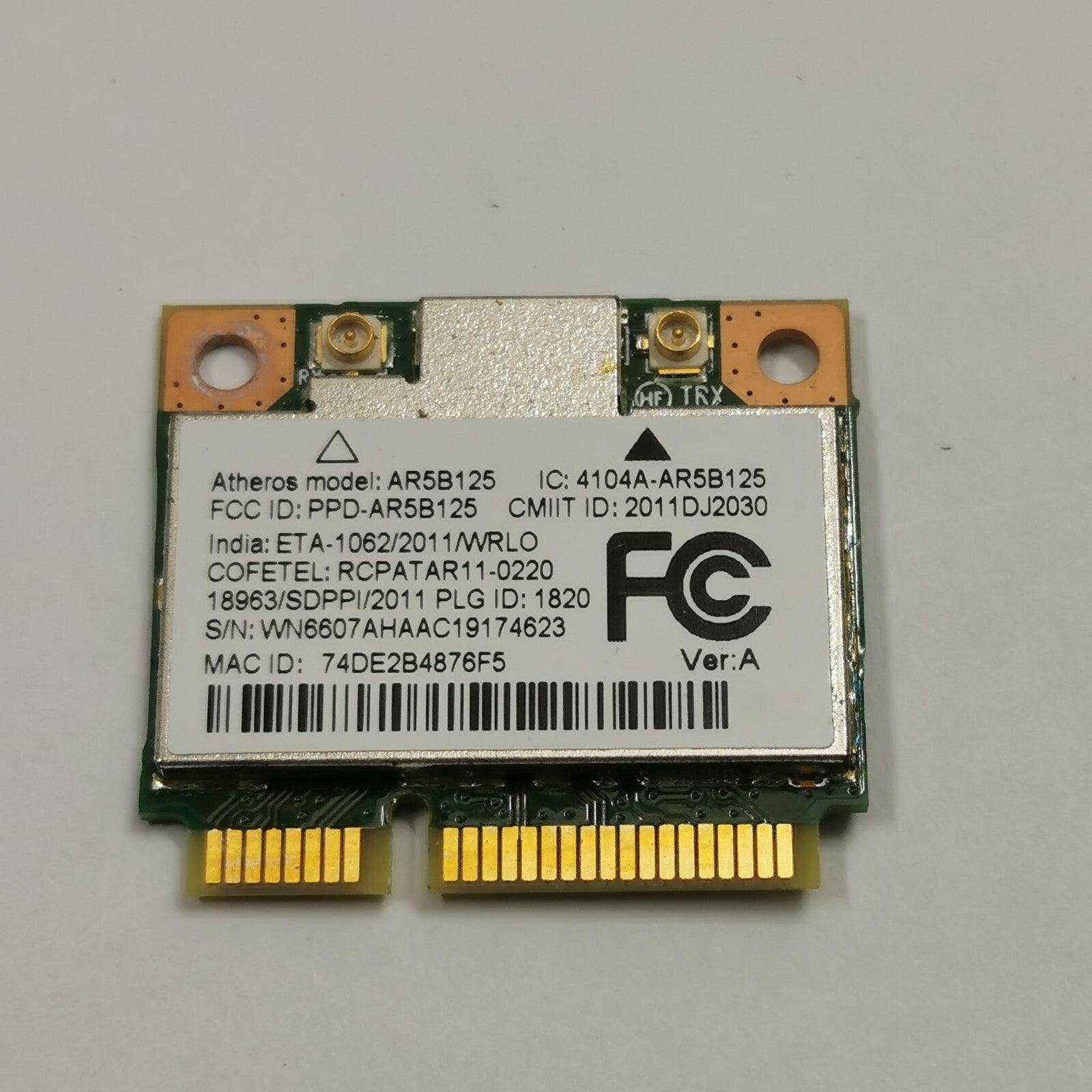 Acer eMachines E443 WLAN Karte Wifi Atheros AR5B125 Wireless Network Adapter