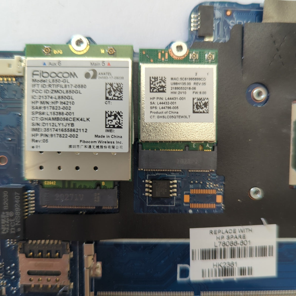 HP ProBook 450 G7 Intel Core i5-10210U Mainboard Motherboard Systemboard