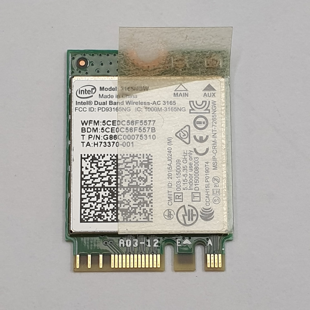 Toshiba Satellite Pro R50-C-107 WLAN Bluetooth Intel Dual Band Wireless AC 3165