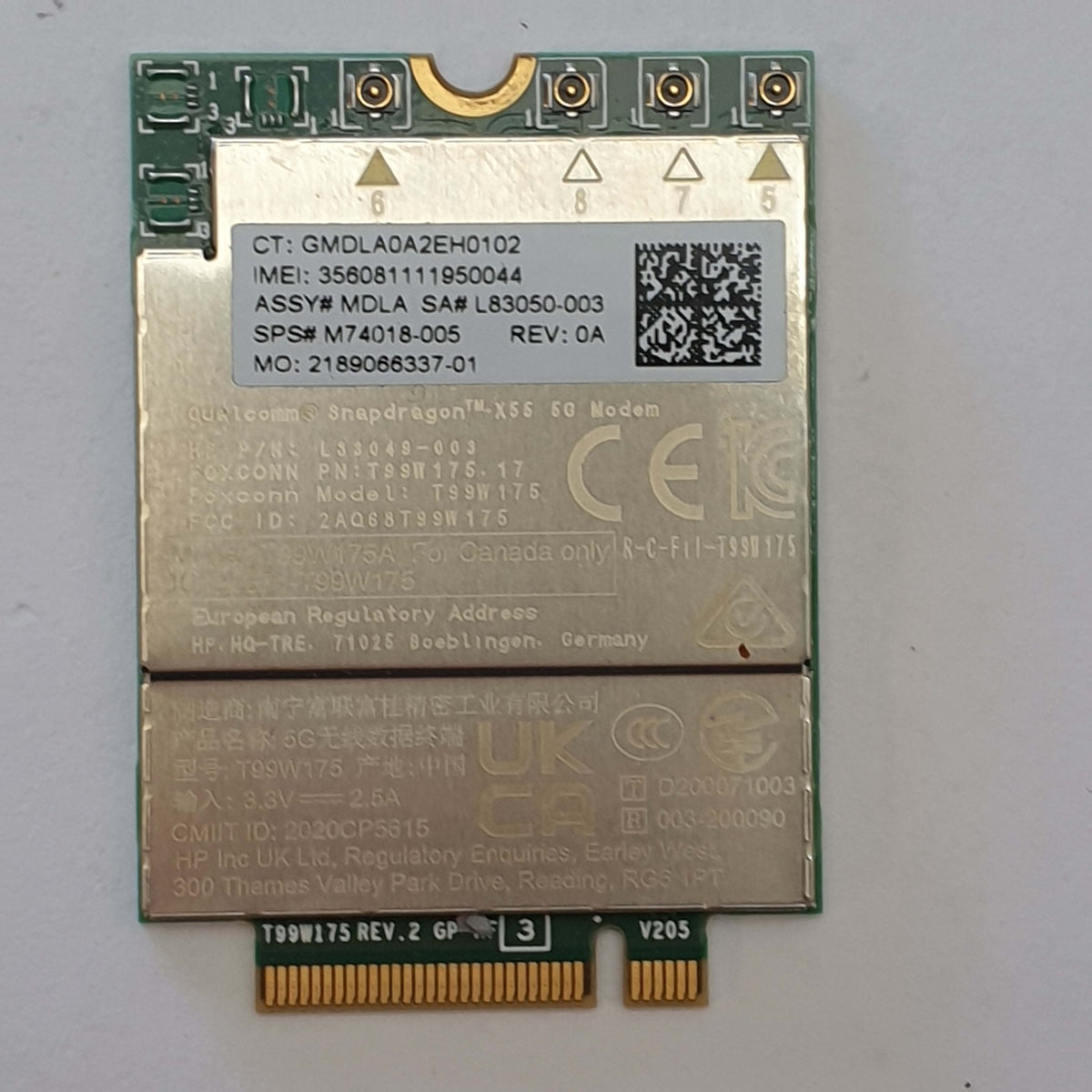 HP EliteBook 830 G8 Qualcomm Snapdragon X55 5G WWAN Modem M.2 Karte
