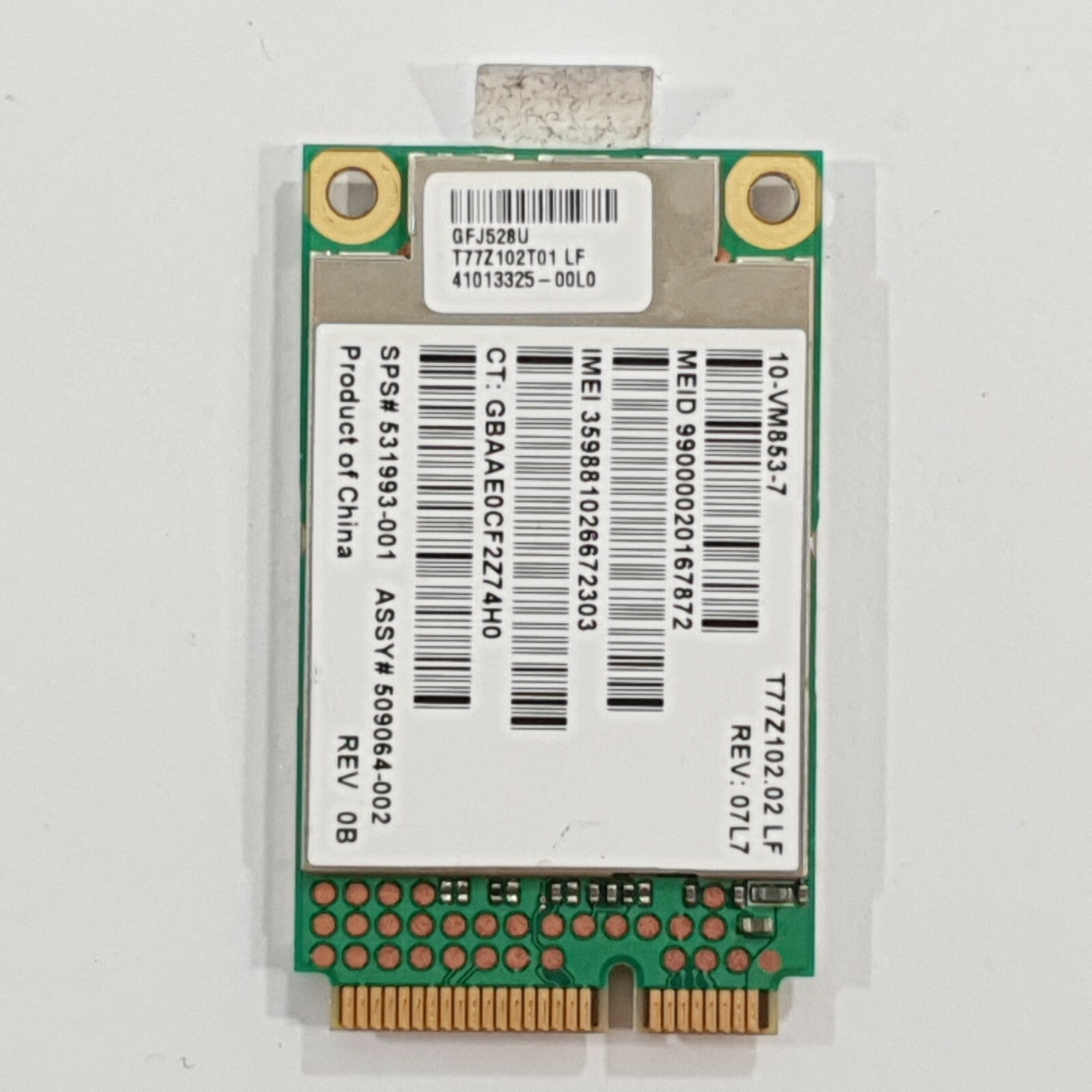 HP ProBook 4320s WWAN Karte 3G Qualcomm Gobi2000 531993-001 UMTS Modul – Bild 2