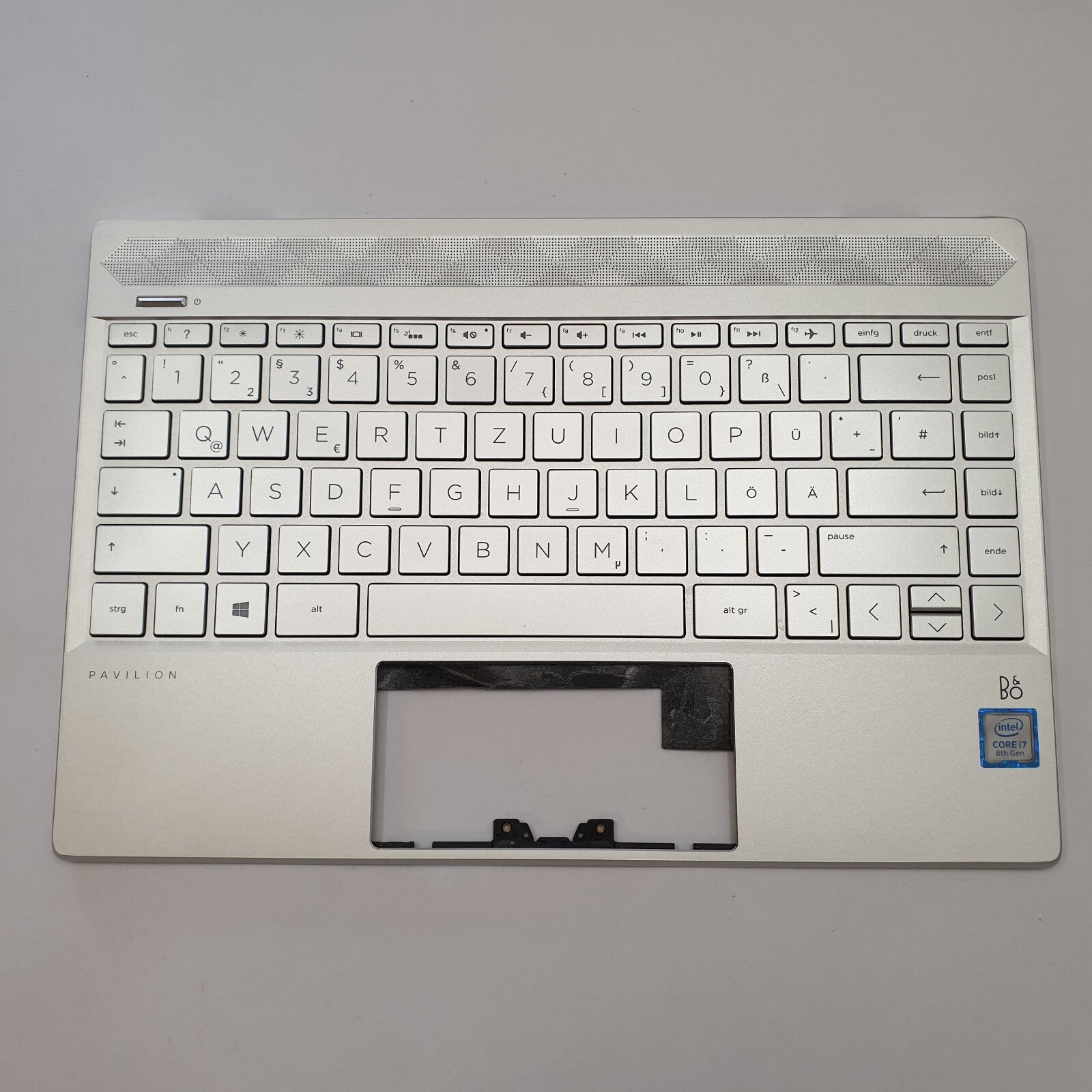 HP Pavilion Envy 13 Handauflage Tastatur Deutsch QWERTZ Backlit Palmrest Silver