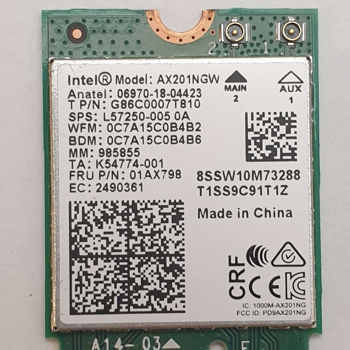 Lenovo ThinkPad E15 G1 Intel WLAN WiFi Bluetooth Modul M2 Karte