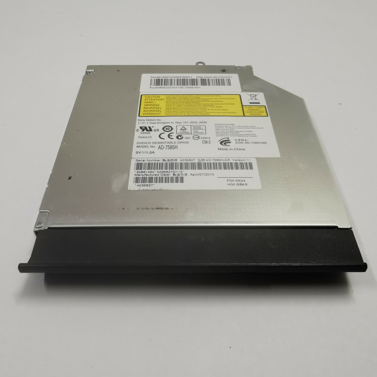 Acer eMachines G640 DVD Laufwerk Brenner Optiarc AD-7585H SATA CD DVD RW Drive