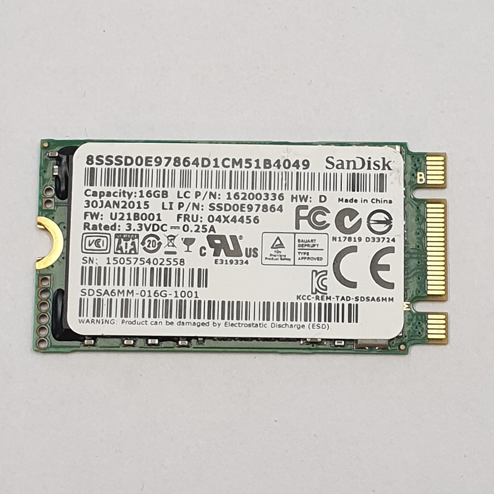 Lenovo ThinkPad Yoga S1 16GB M.2 Festplatte SATA interne SSD 2242