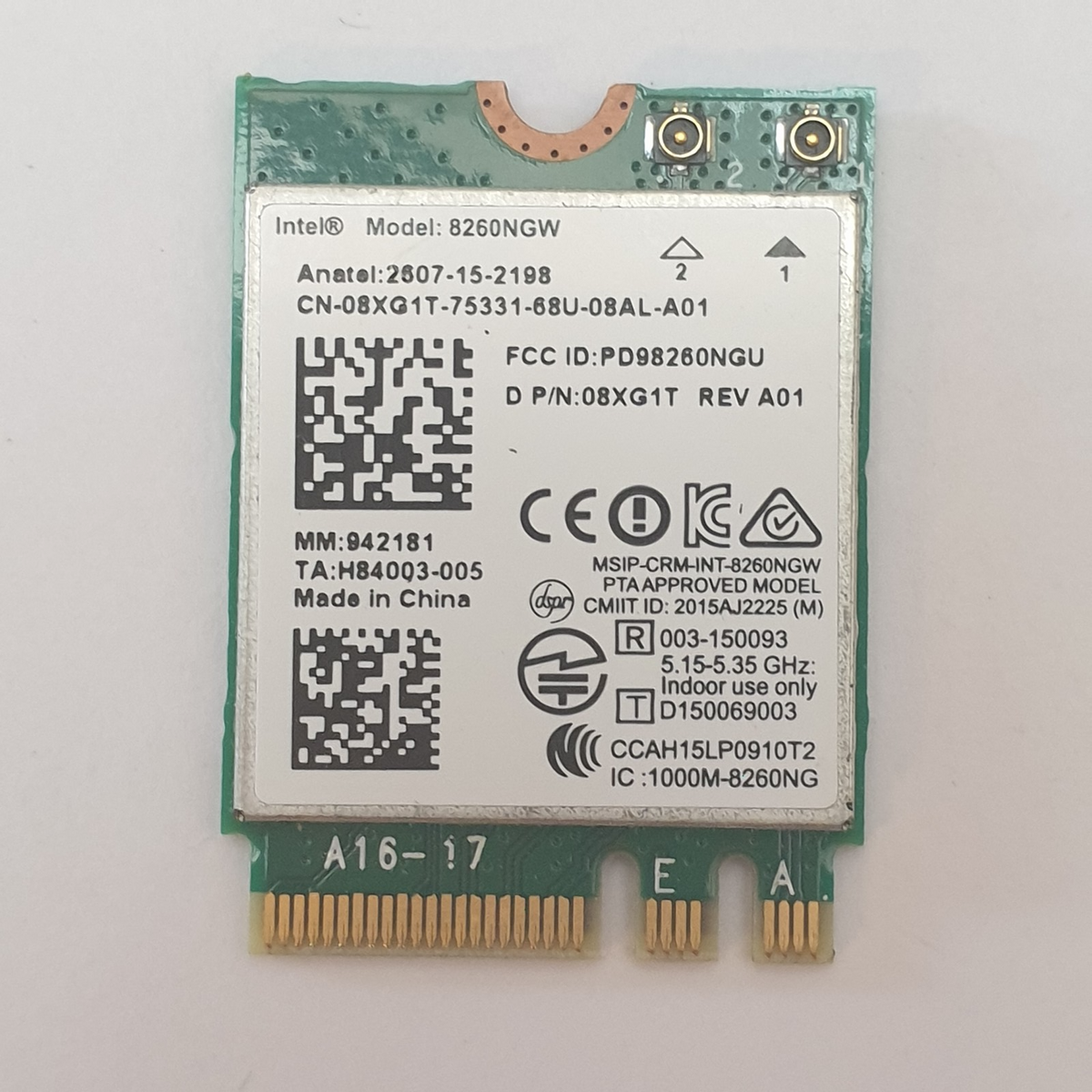 Dell Latitude E5570 Intel WLAN Karte für Wireless WiFi Modul