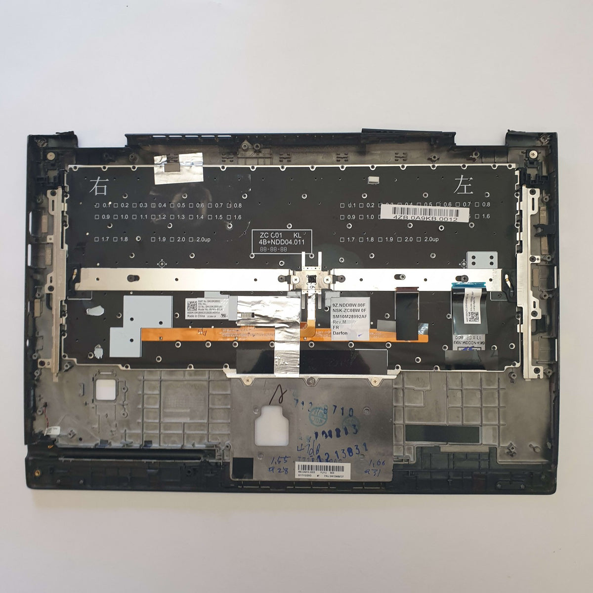 Lenovo ThinkPad X1 Yoga G3 Handauflage Tastatur Französisch AZERTY Palmrest FR